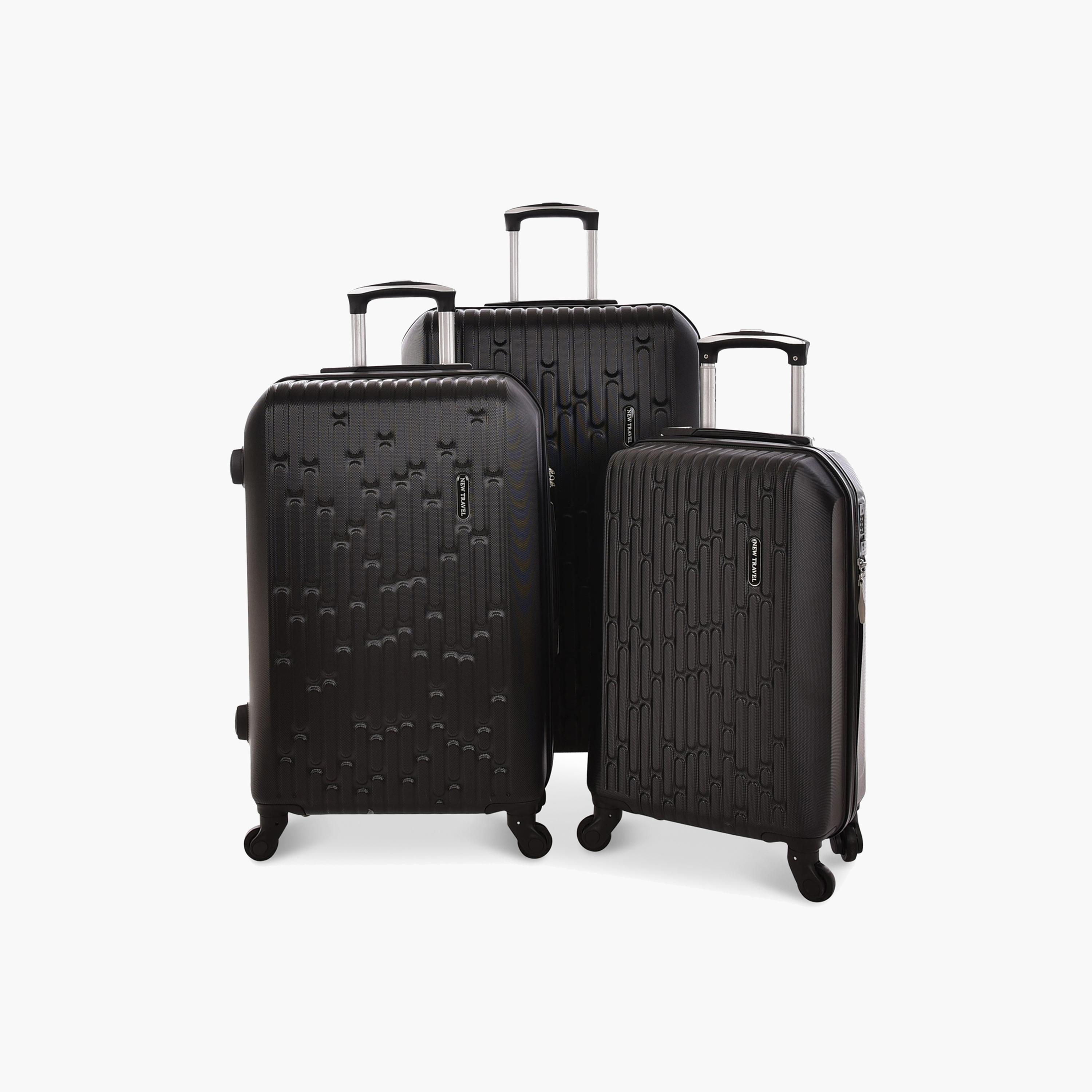 New Travel Set of 3 ABS Hard Sided 4-Wheeler Spinner Trolley Bag with Combination Lock | BR1021/3P-travel-luggagesandbags-luggage-image-1