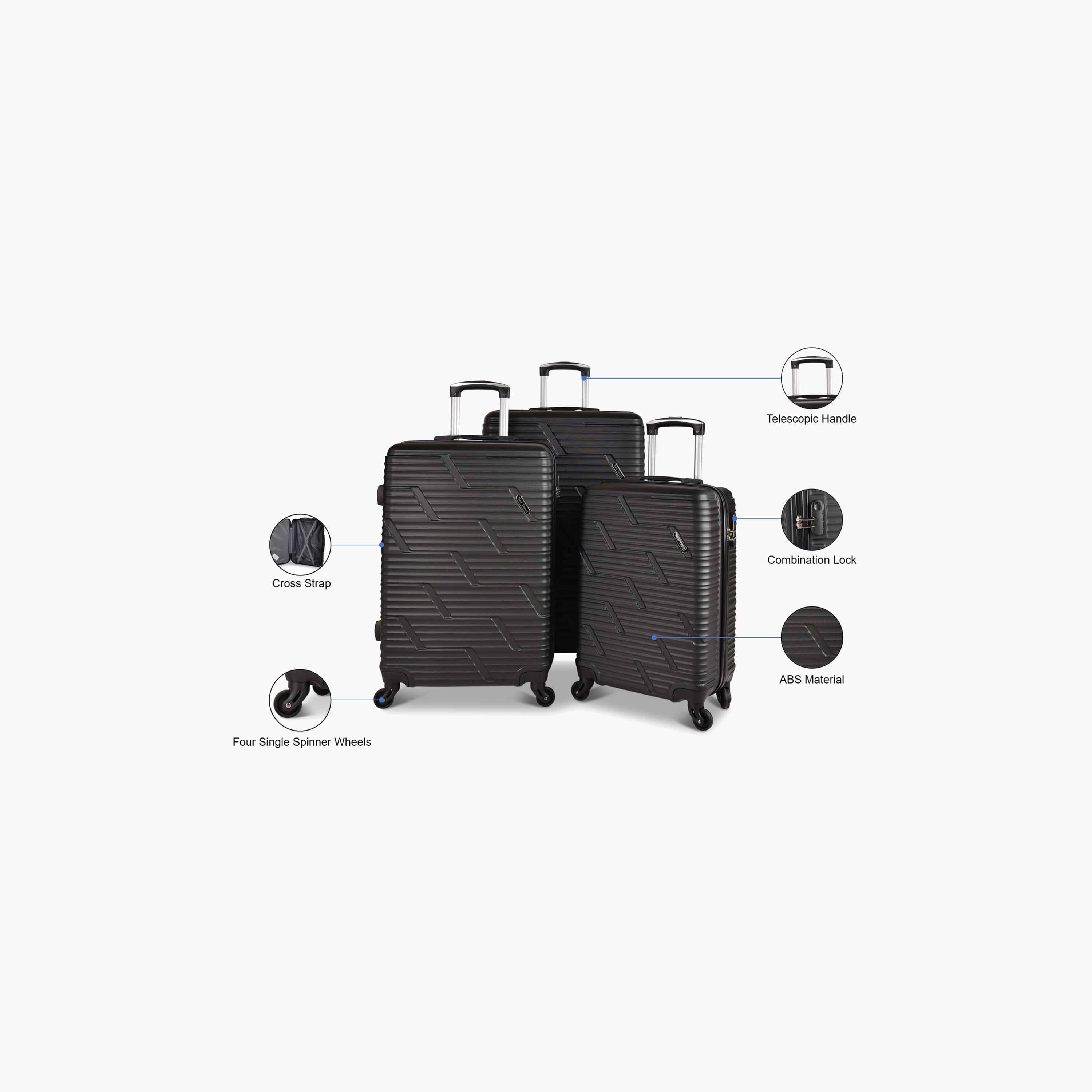 New Travel Set of 3 ABS Hard Sided 4-Wheeler Spinner Trolley Bag with Combination Lock | K2355/3P-travel-luggagesandbags-luggage-image-5