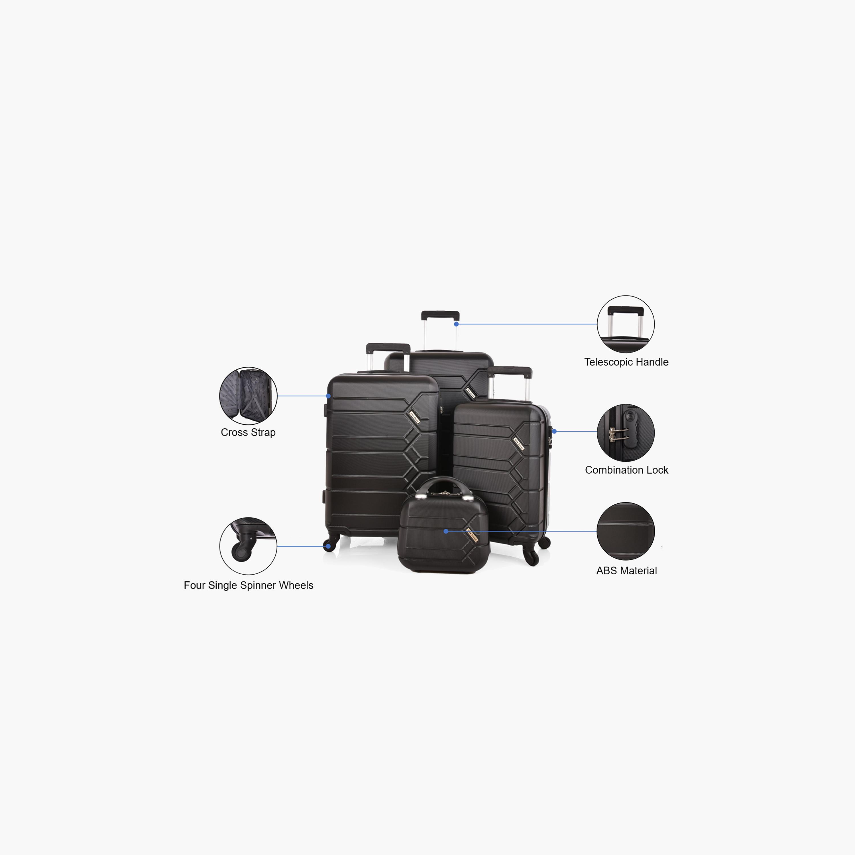 New Travel Set of 4 ABS Hard Sided 4-Wheeler Spinner Trolley Bag with Combination Lock | BR979/4P-travel-luggagesandbags-luggage-image-5