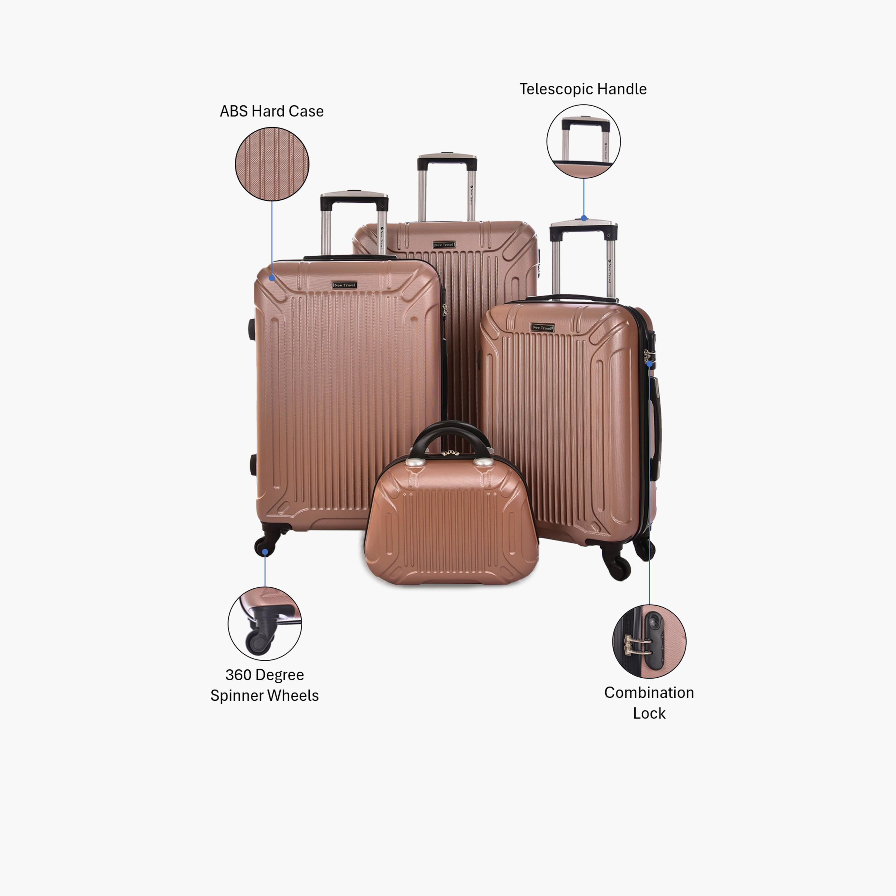 New Travel Set of 4 ABS Hard Sided 4-Wheeler Spinner Trolley Bag with Combination Lock | 0176/4P-travel-luggagesandbags-luggage-image-2