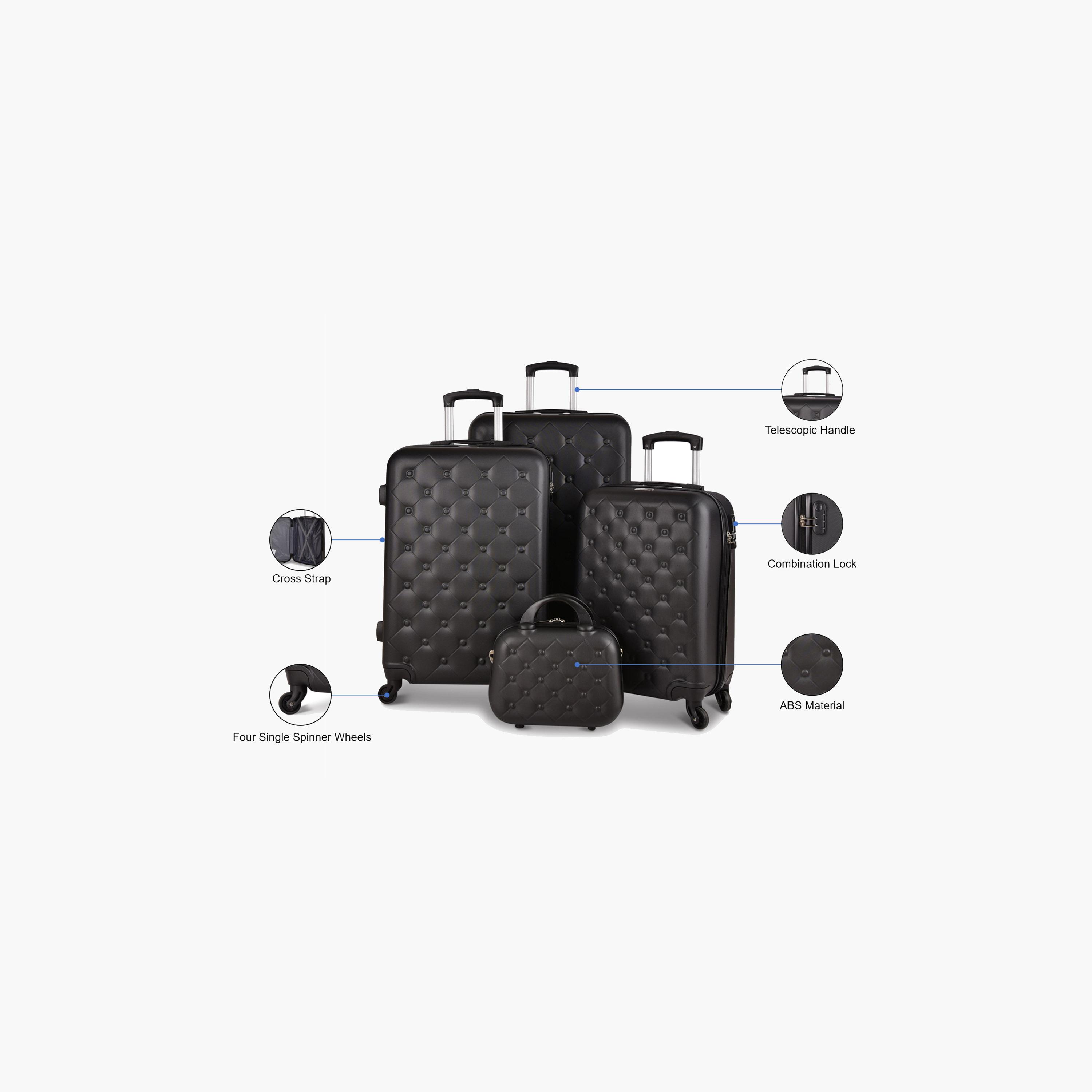 New Travel Set of 4 ABS Hard Sided 4-Wheeler Spinner Trolley Bag with Combination Lock | K1207/4P-travel-luggagesandbags-luggage-image-5