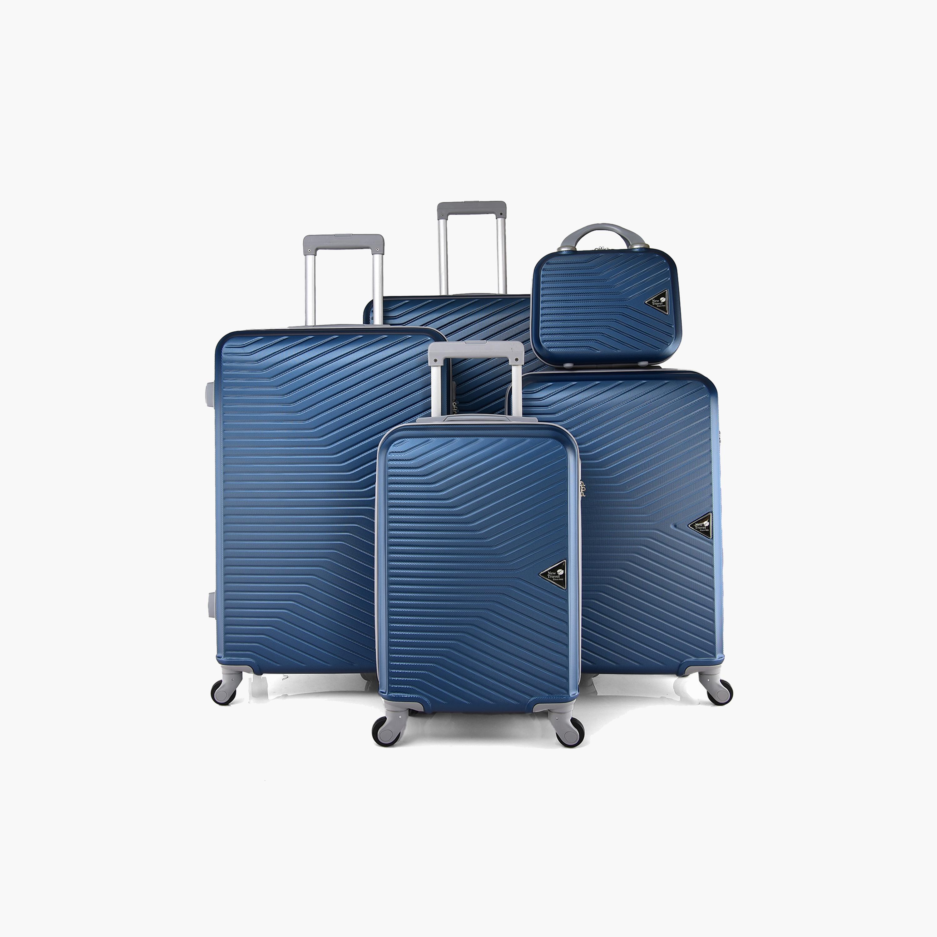New Travel Set of 5 ABS Hard Sided 4-Wheeler Spinner Trolley Bag with Combination Lock | BR973/5P-travel-luggagesandbags-luggage-image-1