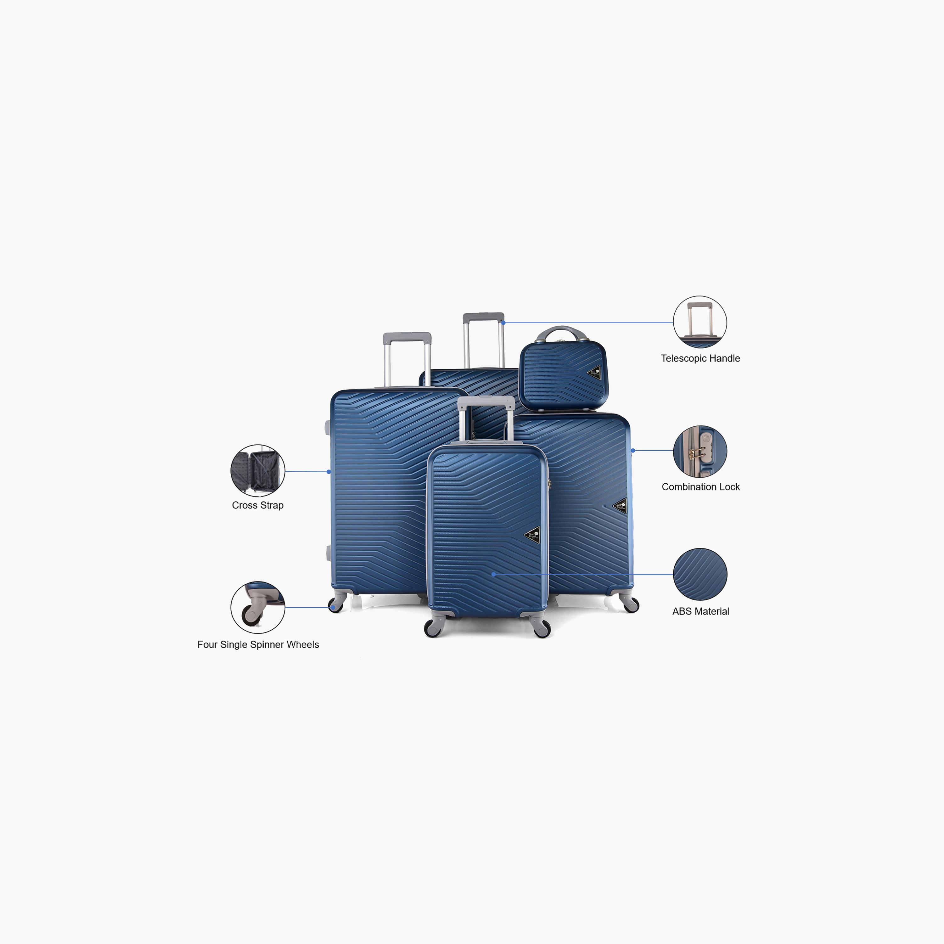 New Travel Set of 5 ABS Hard Sided 4-Wheeler Spinner Trolley Bag with Combination Lock | BR973/5P-travel-luggagesandbags-luggage-image-5