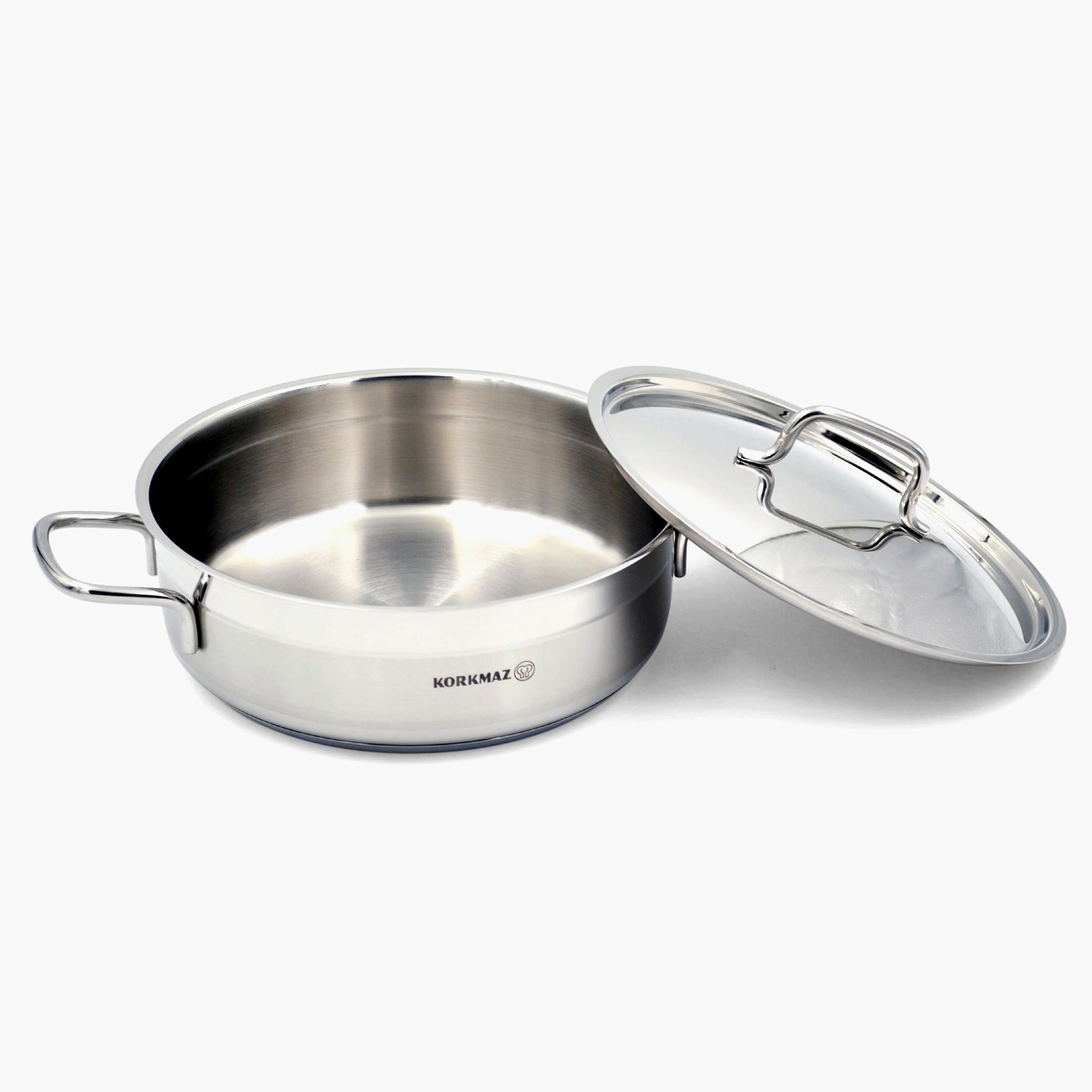 كسرولة ستانلس ستيل منخفضة بغطاء من كوركماز ألفا - 5.5 لتر-household-kitchen-cookware-cookwareandsets-image-2