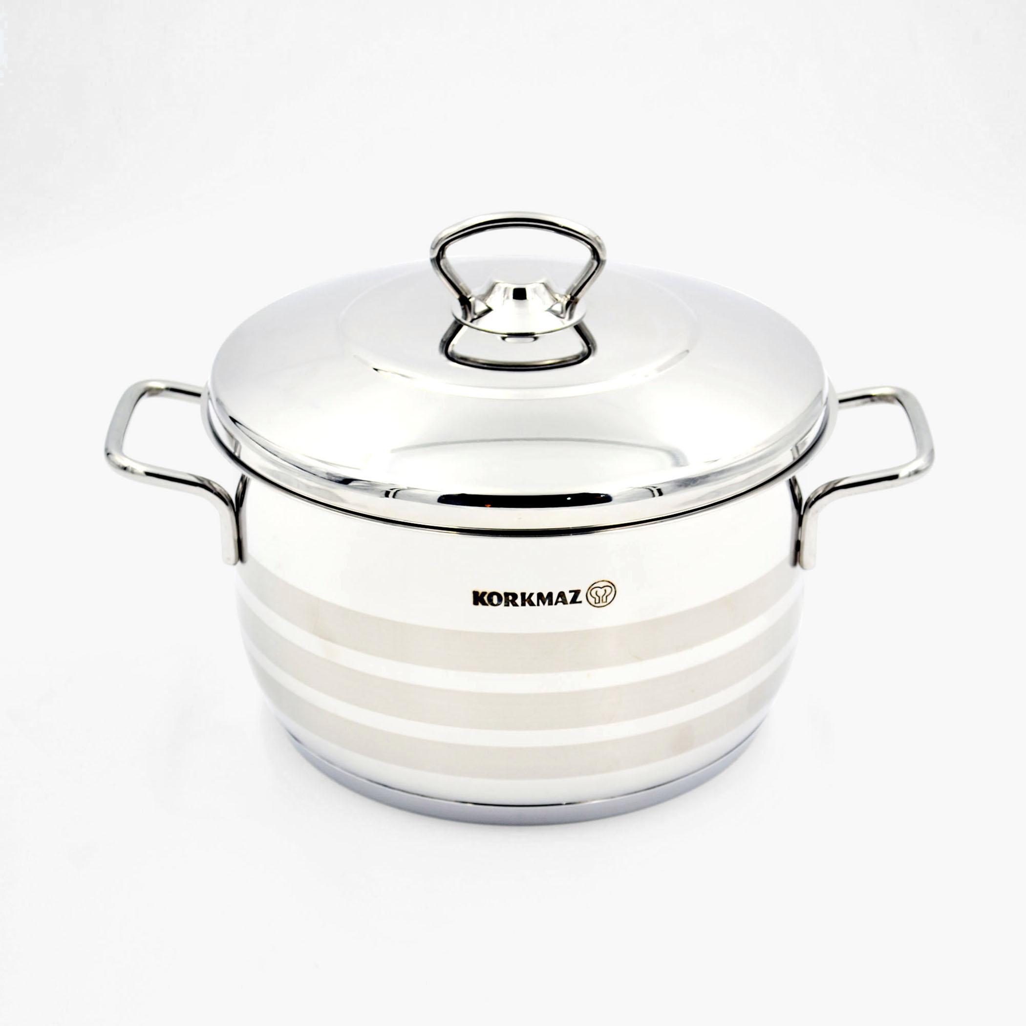كسرولة ستانلس ستيل بغطاء من كوركماز أسترا - 2.5 لتر-household-kitchen-cookware-potsandpans-image-3