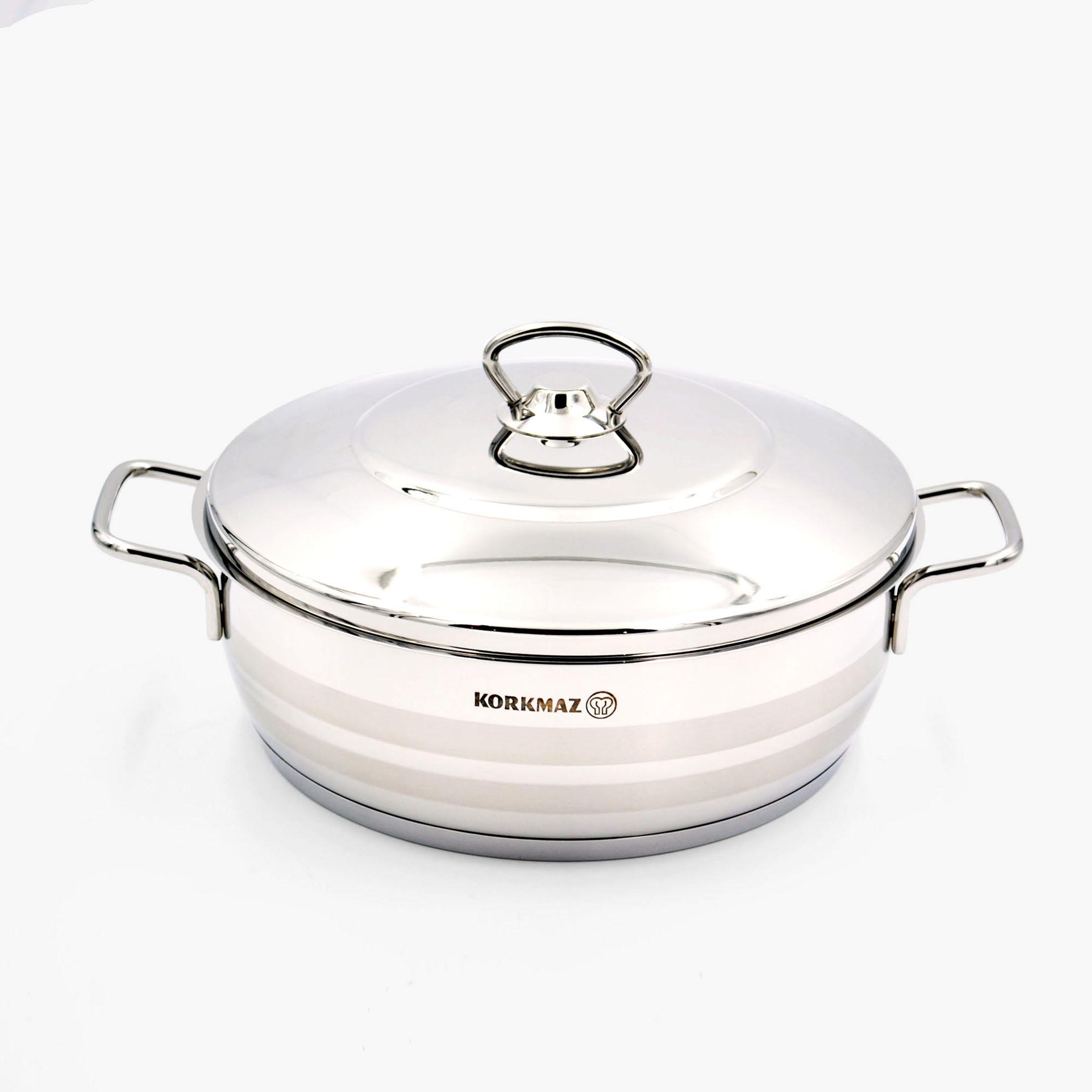 كسرولة ستانليس ستيل أسترا من كوركماز - 5.3 لتر-household-kitchen-cookware-potsandpans-image-1
