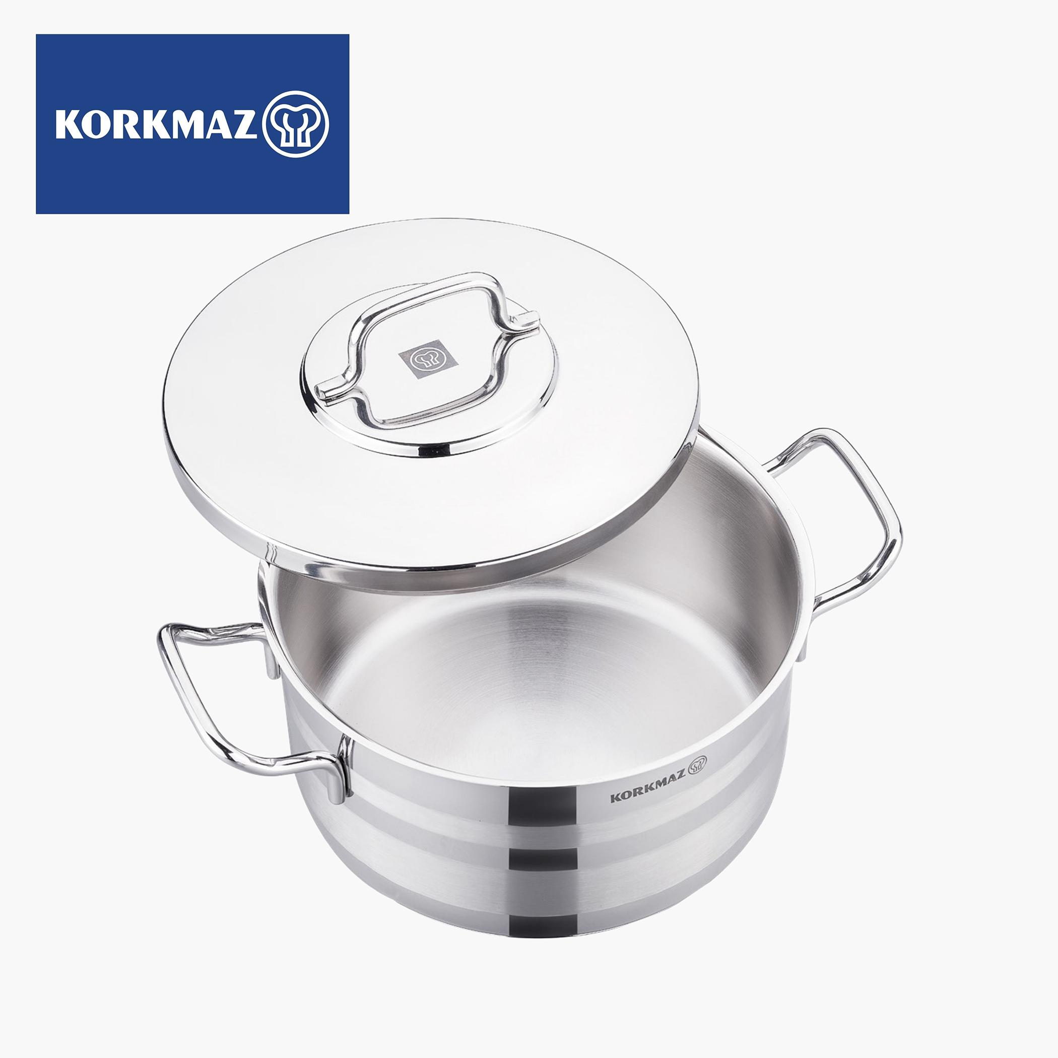 طقم أواني طهي 8 قطع من الستانلس ستيل المقاوم للصدأ أسترون من كوركماز-household-kitchen-cookware-cookwareandsets-image-3