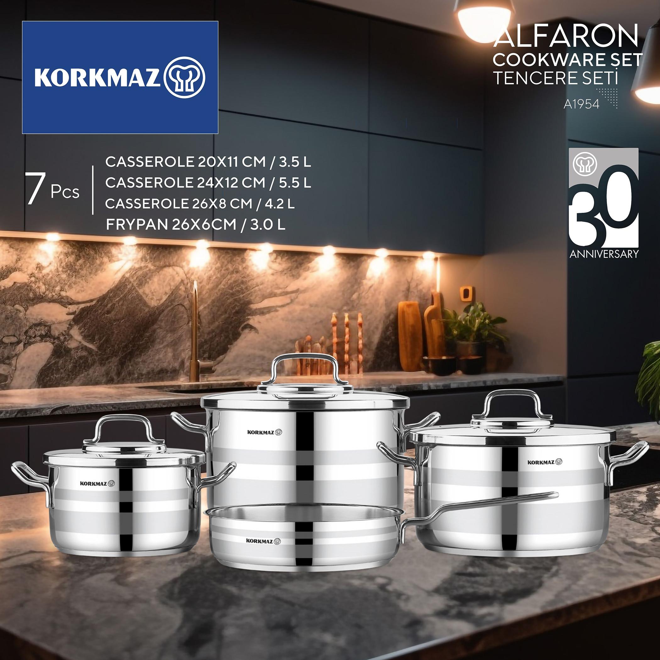 طقم أواني طهي 7 قطع من كوركماز ألفارون-household-kitchen-cookware-potsandpans-image-4
