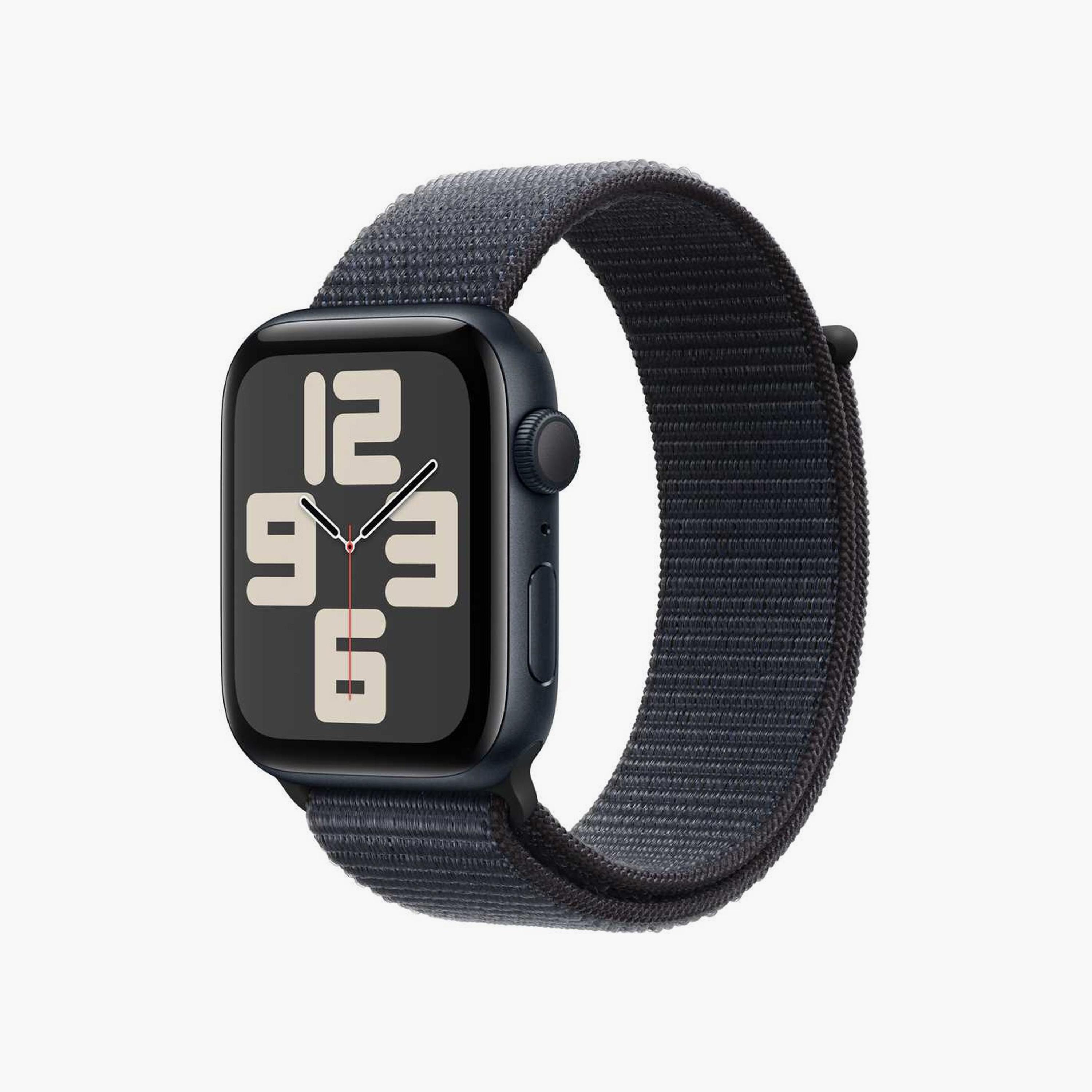 ساعة أبل SE GPS + خلوي 40 مم علبة ألومنيوم منتصف الليل مع حلقة رياضية بالحبر-electronics-smartwatches-image-1