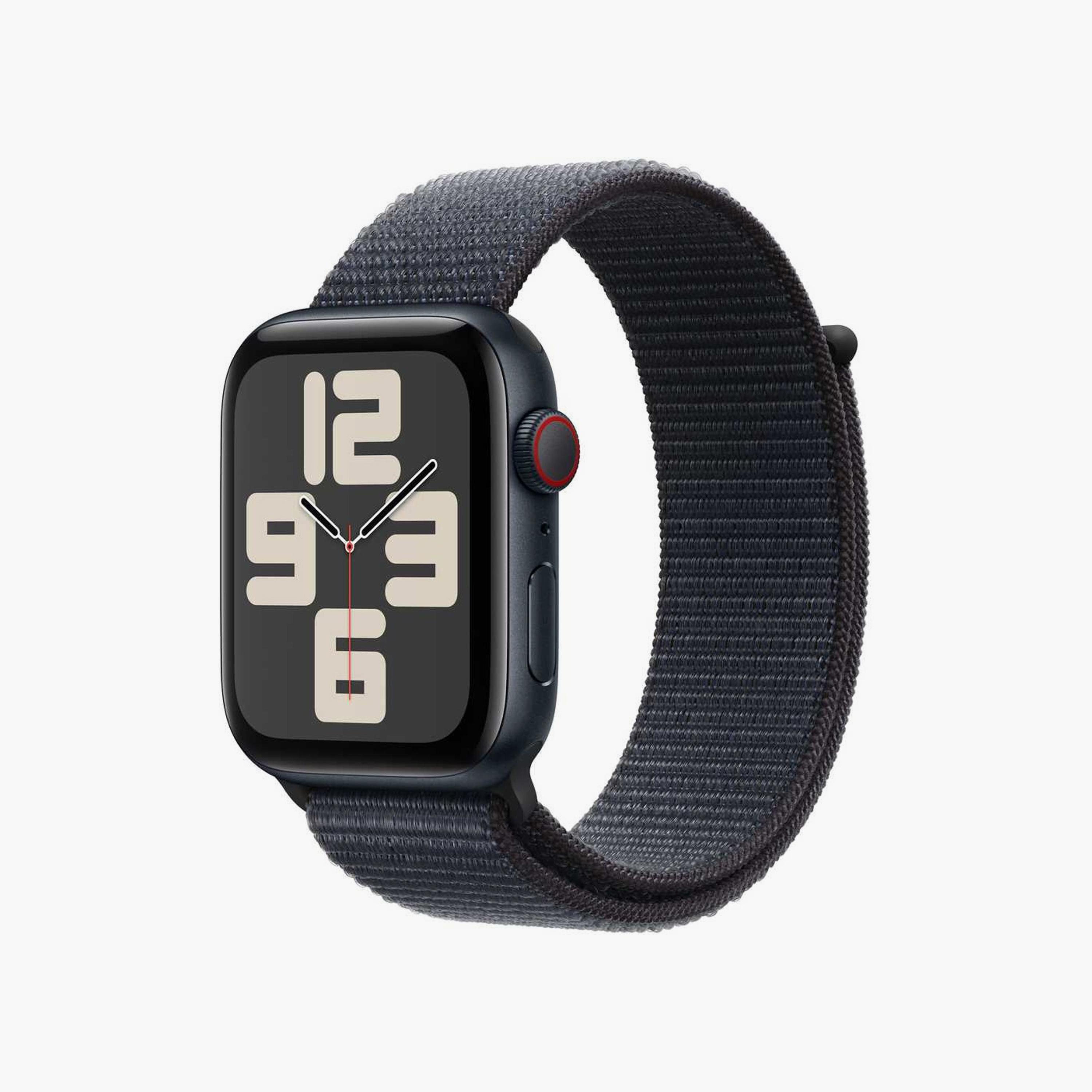 ساعة أبل SE GPS + جراب ألومنيوم خلوي 40 مم ستارلايت مع حلقة رياضية خضراء-electronics-smartwatches-image-1