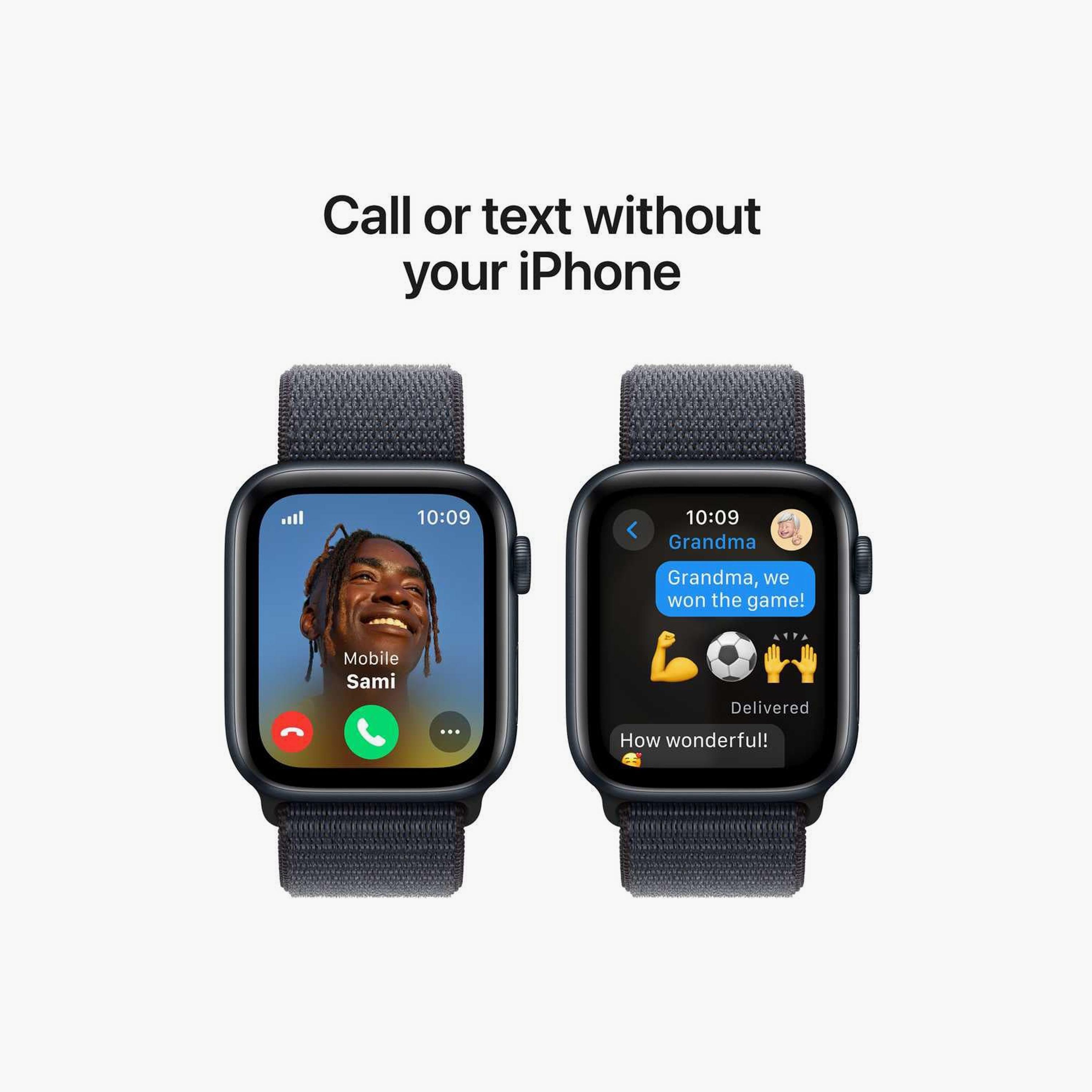 ساعة أبل SE GPS + جراب ألومنيوم خلوي 40 مم ستارلايت مع حلقة رياضية خضراء-electronics-smartwatches-image-4
