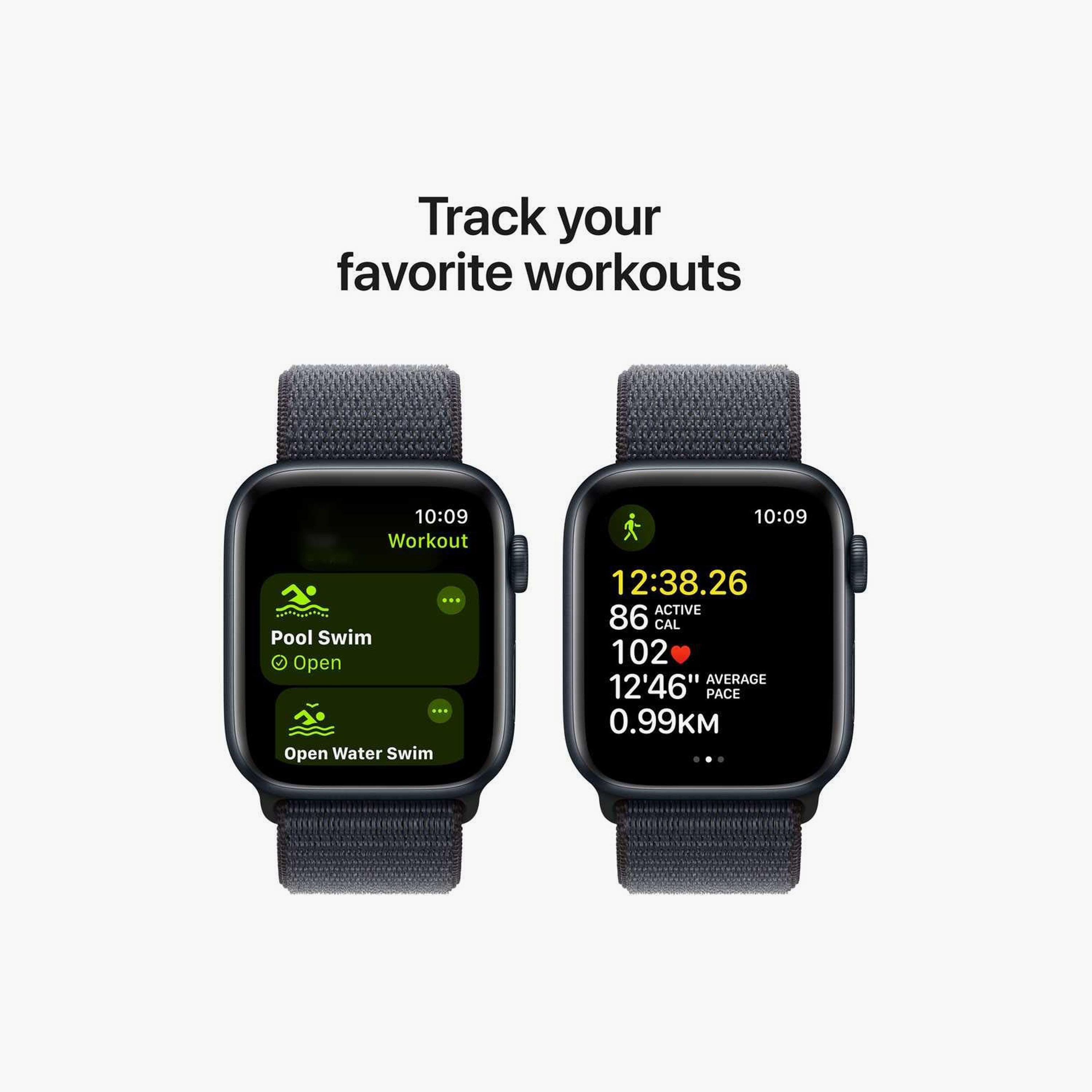 ساعة أبل SE GPS + جراب ألومنيوم خلوي 40 مم ستارلايت مع حلقة رياضية خضراء-electronics-smartwatches-image-6