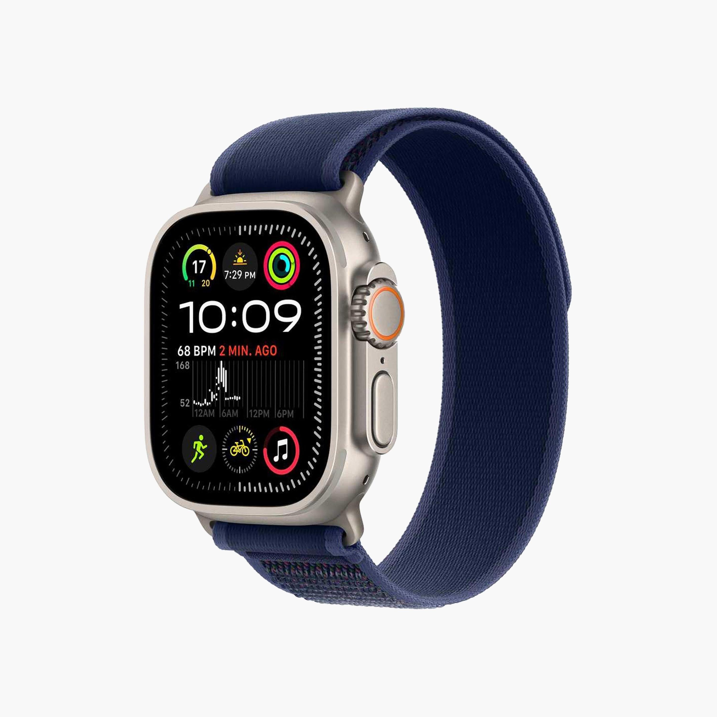 Apple Watch Ultra 2 GPS + Cellular 49mm Natural Titanium Case with Blue Trail Loop | MX4L3QA/A-men-watchesandjewellery-watches-image-1