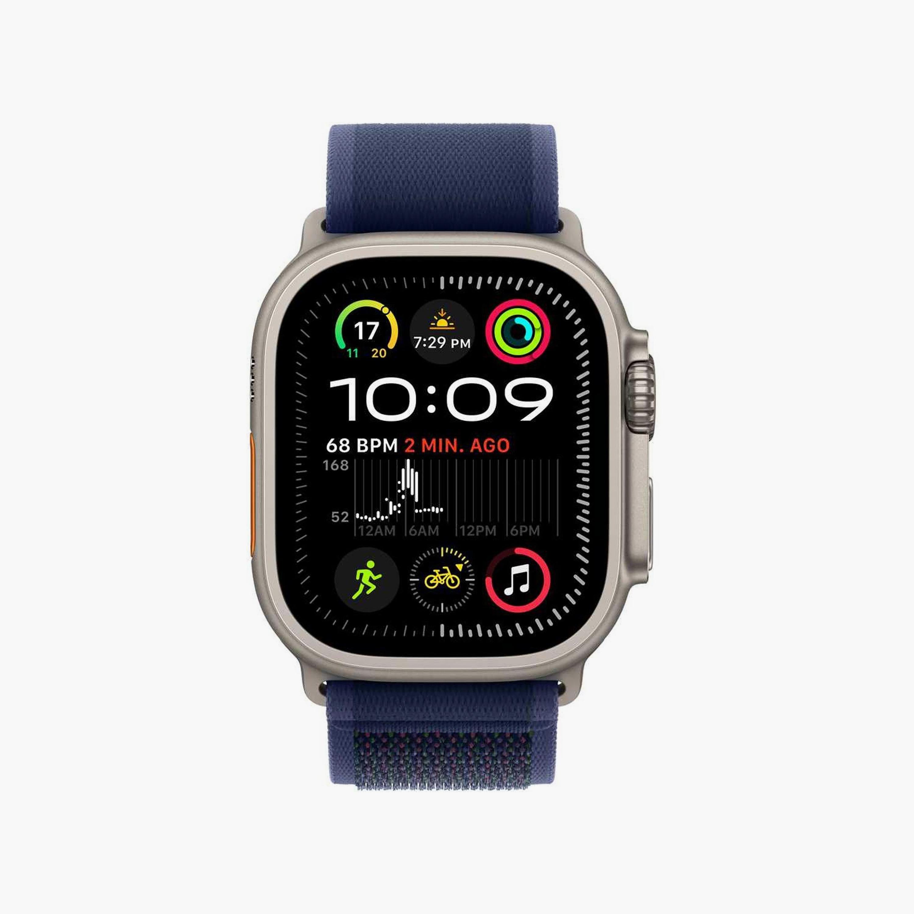 Apple Watch Ultra 2 GPS + Cellular 49mm Natural Titanium Case with Blue Trail Loop | MX4L3QA/A-men-watchesandjewellery-watches-image-2