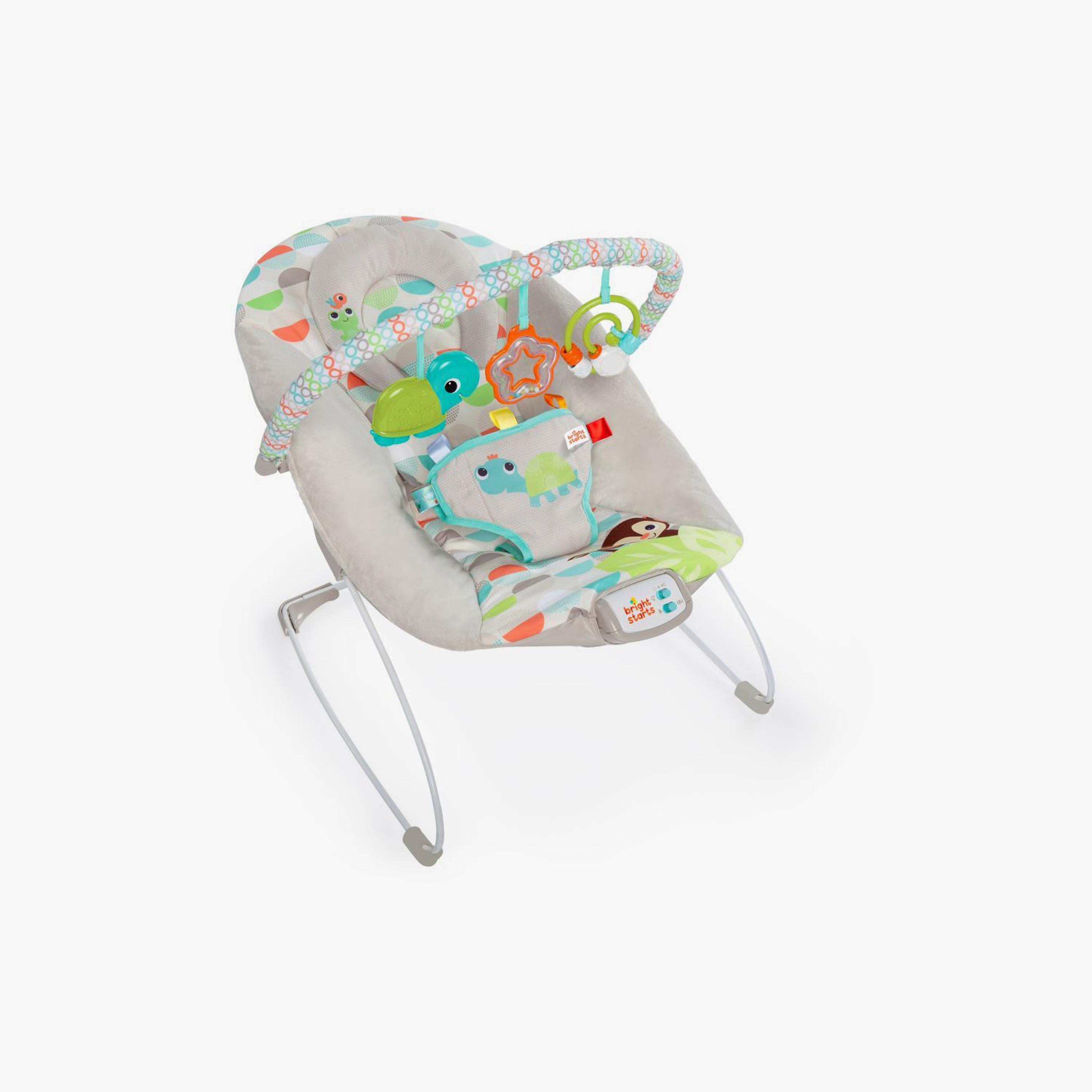 Bright Starts Baby Bouncer Soothing Vibrations Infant Seat with Toy Bar - Happy Safari-baby-infantactivity-bouncers-image-1