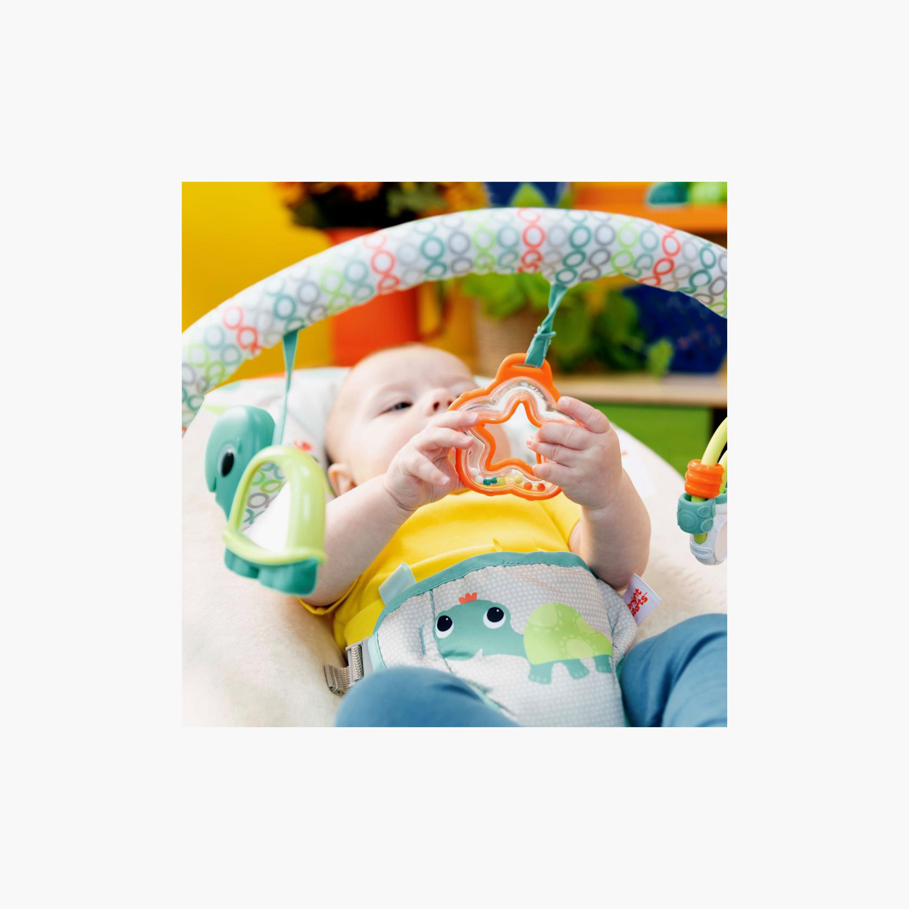 Bright Starts Baby Bouncer Soothing Vibrations Infant Seat with Toy Bar - Happy Safari-baby-infantactivity-bouncers-image-2