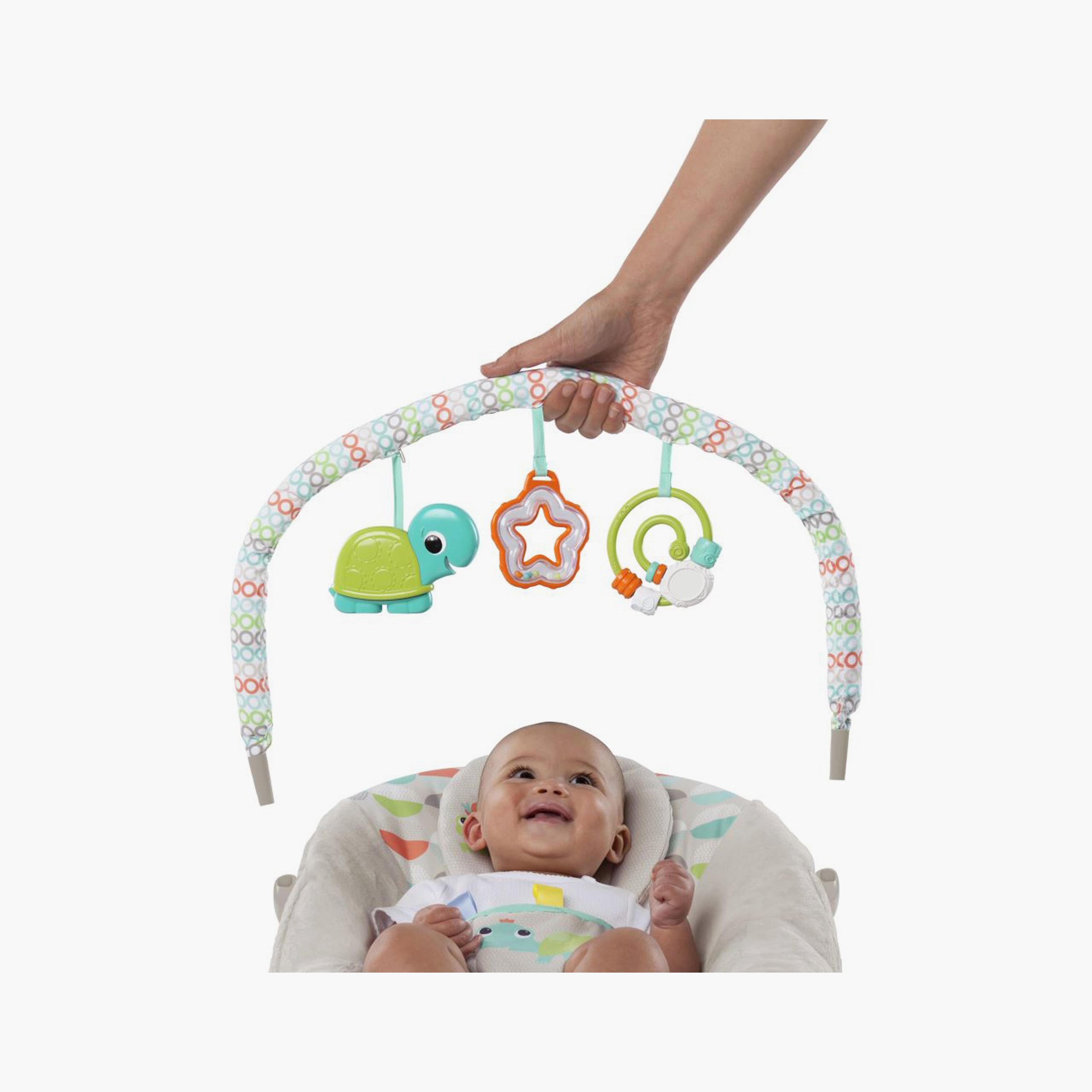 Bright Starts Baby Bouncer Soothing Vibrations Infant Seat with Toy Bar - Happy Safari-baby-infantactivity-bouncers-image-4