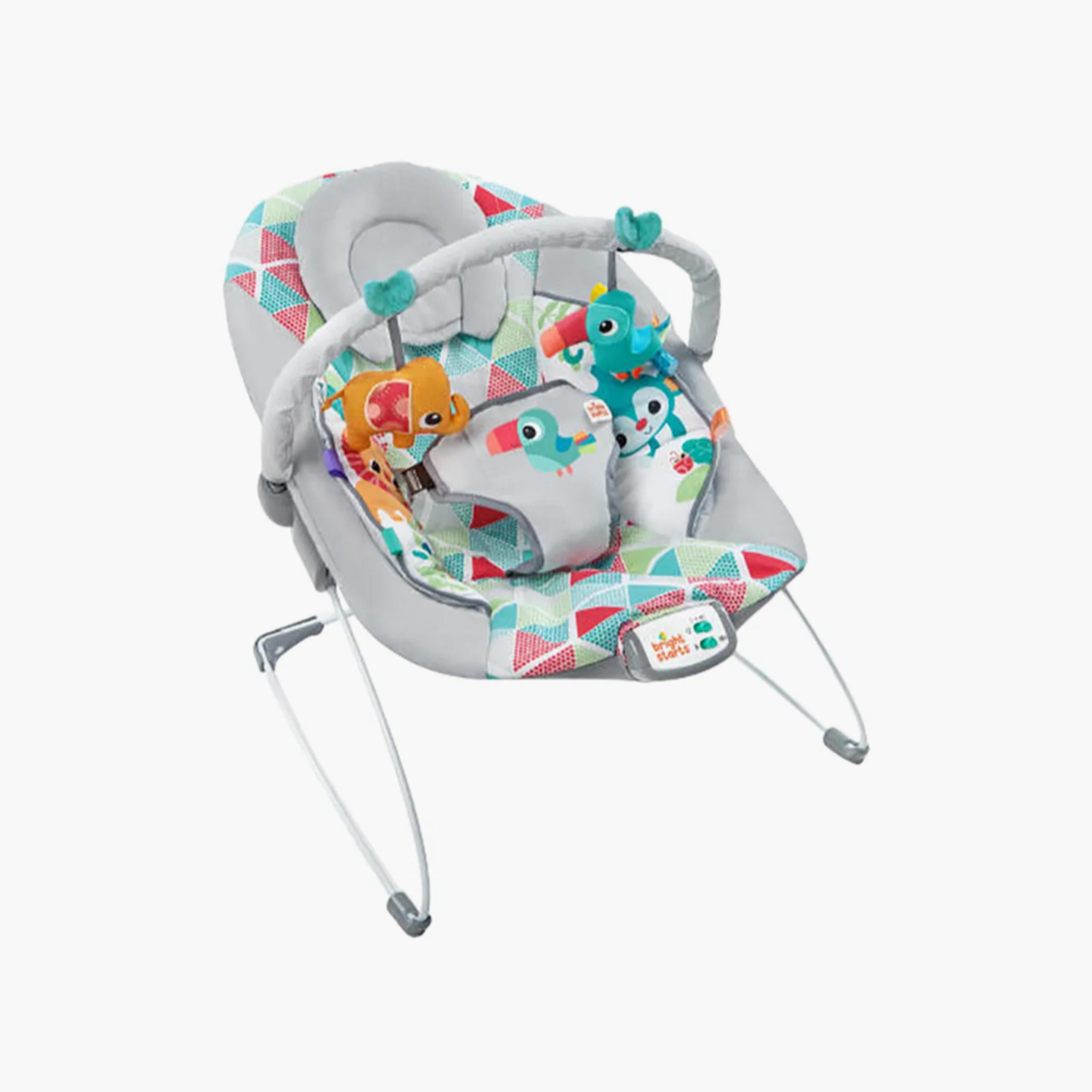 Bright Starts Baby Bouncer Soothing Vibrations Infant Seat with Toy Bar - Toucan Tango-baby-infantactivity-bouncers-image-1