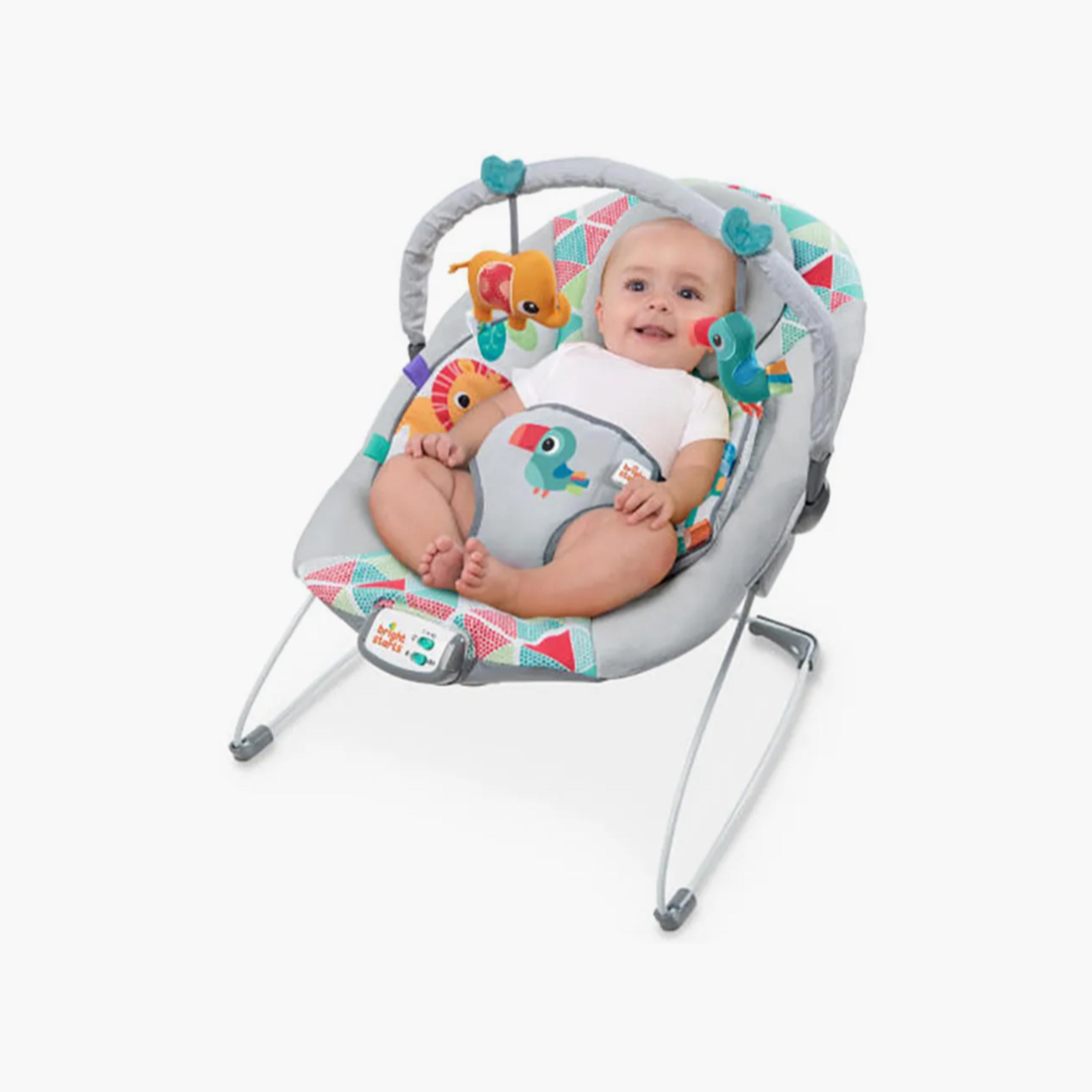 Bright Starts Baby Bouncer Soothing Vibrations Infant Seat with Toy Bar - Toucan Tango-baby-infantactivity-bouncers-image-2