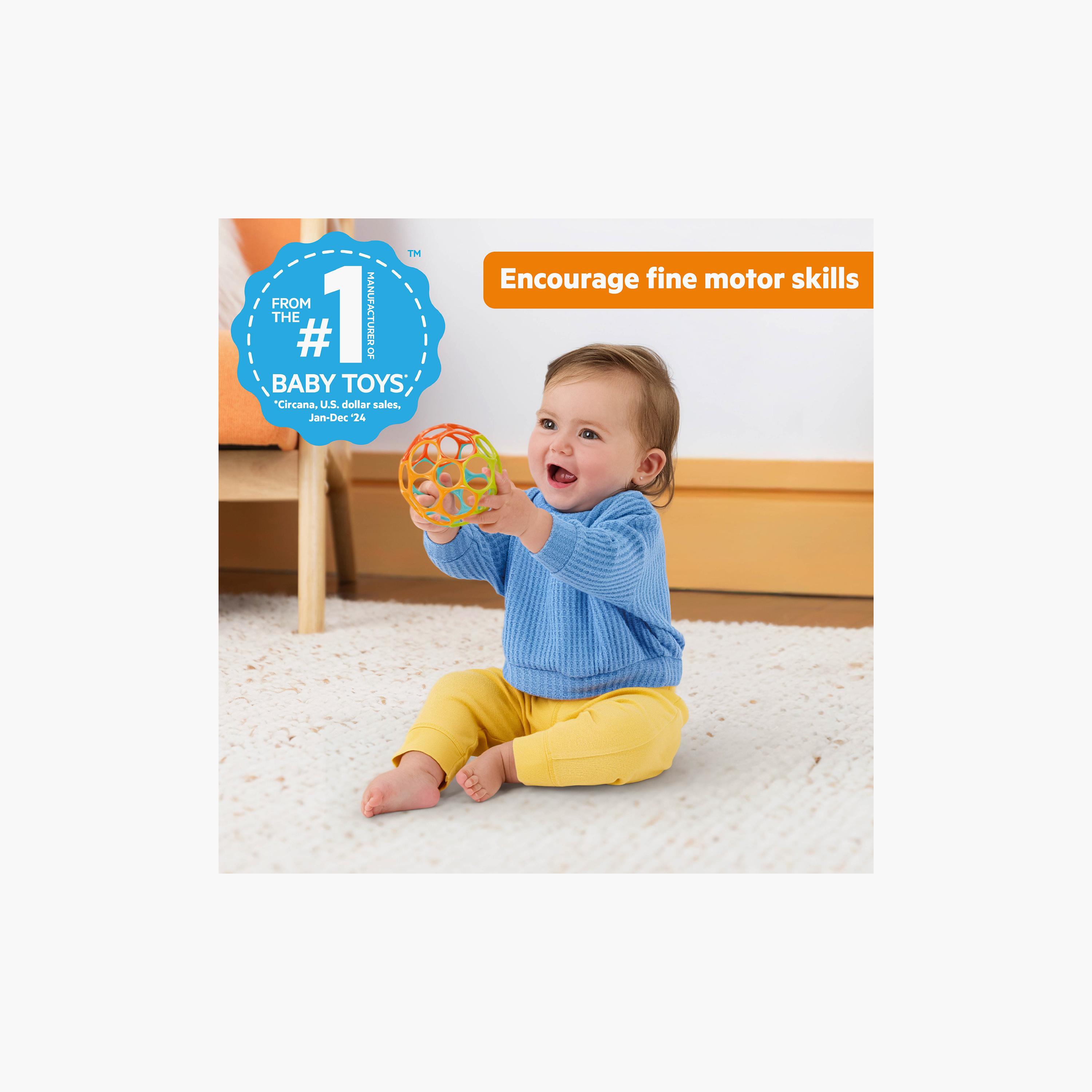 Bright Starts Oball Rattle Easy-Grasp 4-inch Toy - Teal-toys-babyandtoddlertoys-rattlesandteethers-image-2