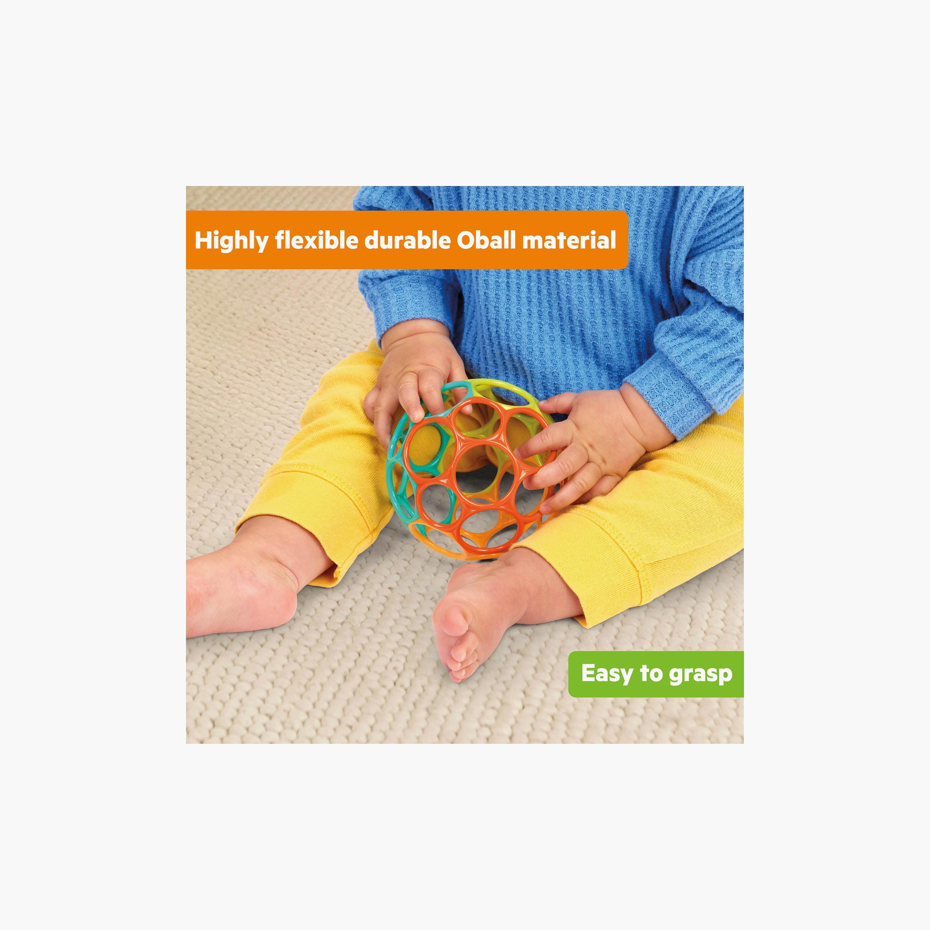 Bright Starts Oball Rattle Easy-Grasp 4-inch Toy - Teal-toys-babyandtoddlertoys-rattlesandteethers-image-3