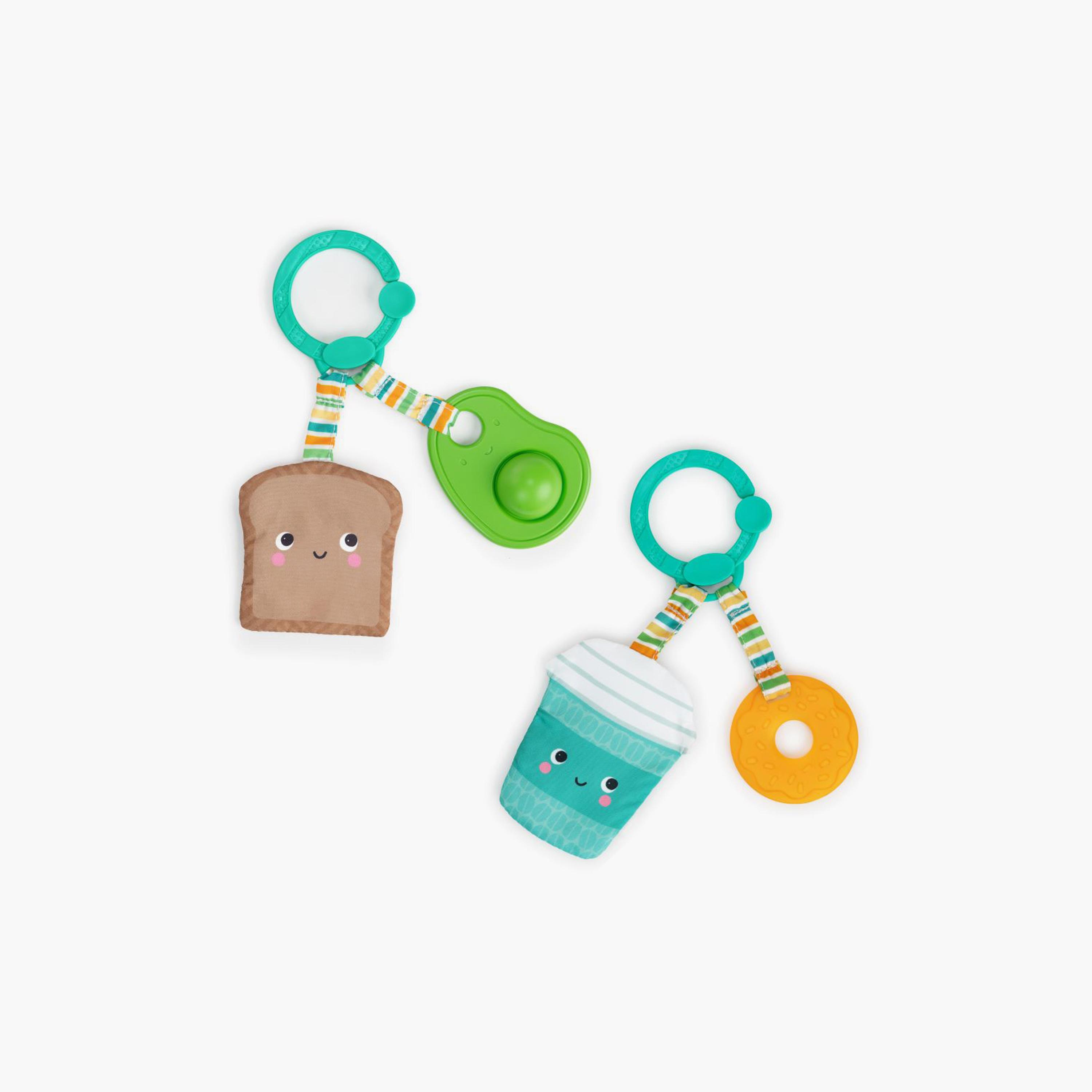 Bright Stars Perfect Pair 2-in-1 Teether Toy Coffee, Donut, Avocado & Toast - Assorted-toys-babyandtoddlertoys-learningtoys-image-1