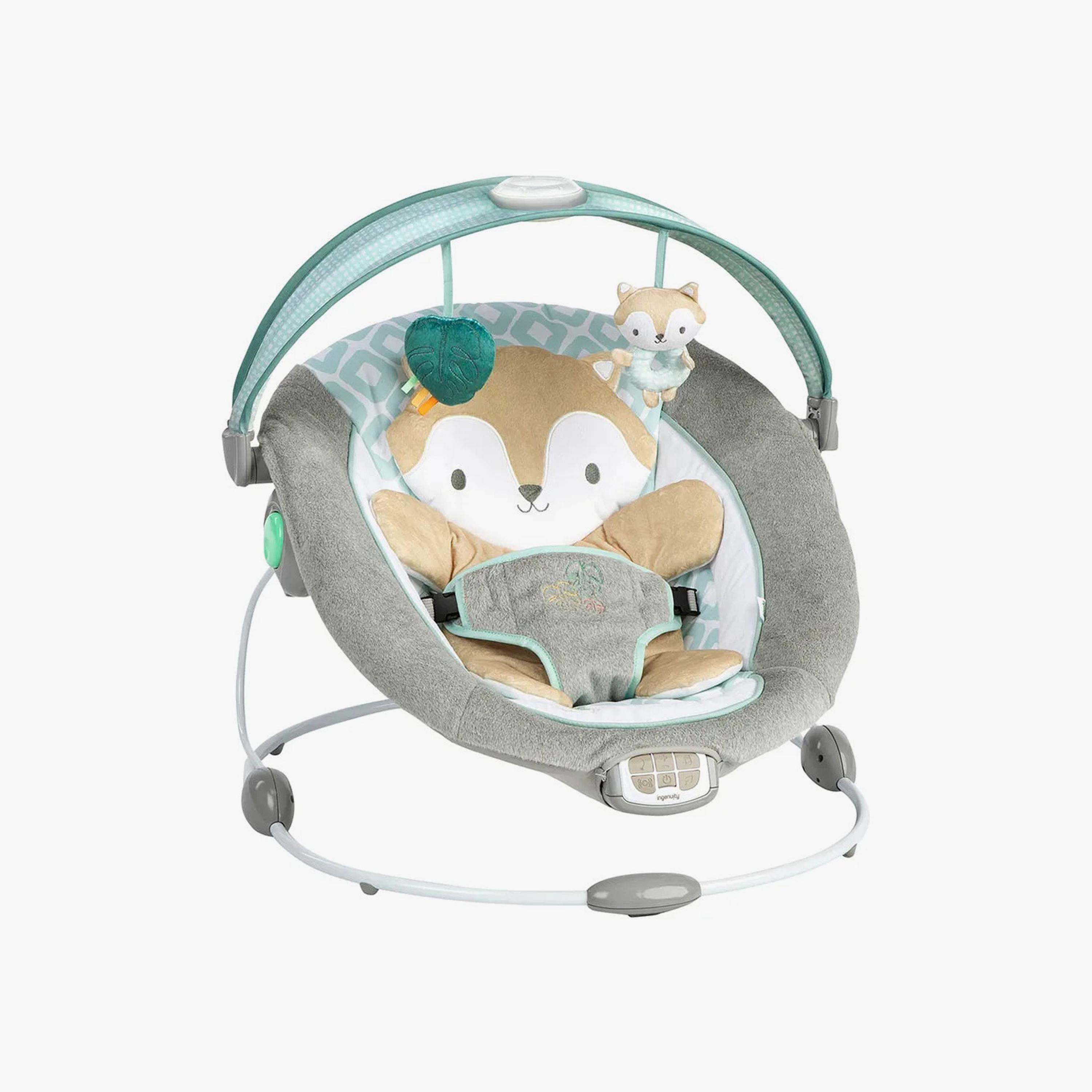 Ingenuity InLighten Baby Bouncer Seat with Light Up Toy Bar and Bunny Tummy Time Pillow Mat - Kitt-baby-infantactivity-bouncers-image-1