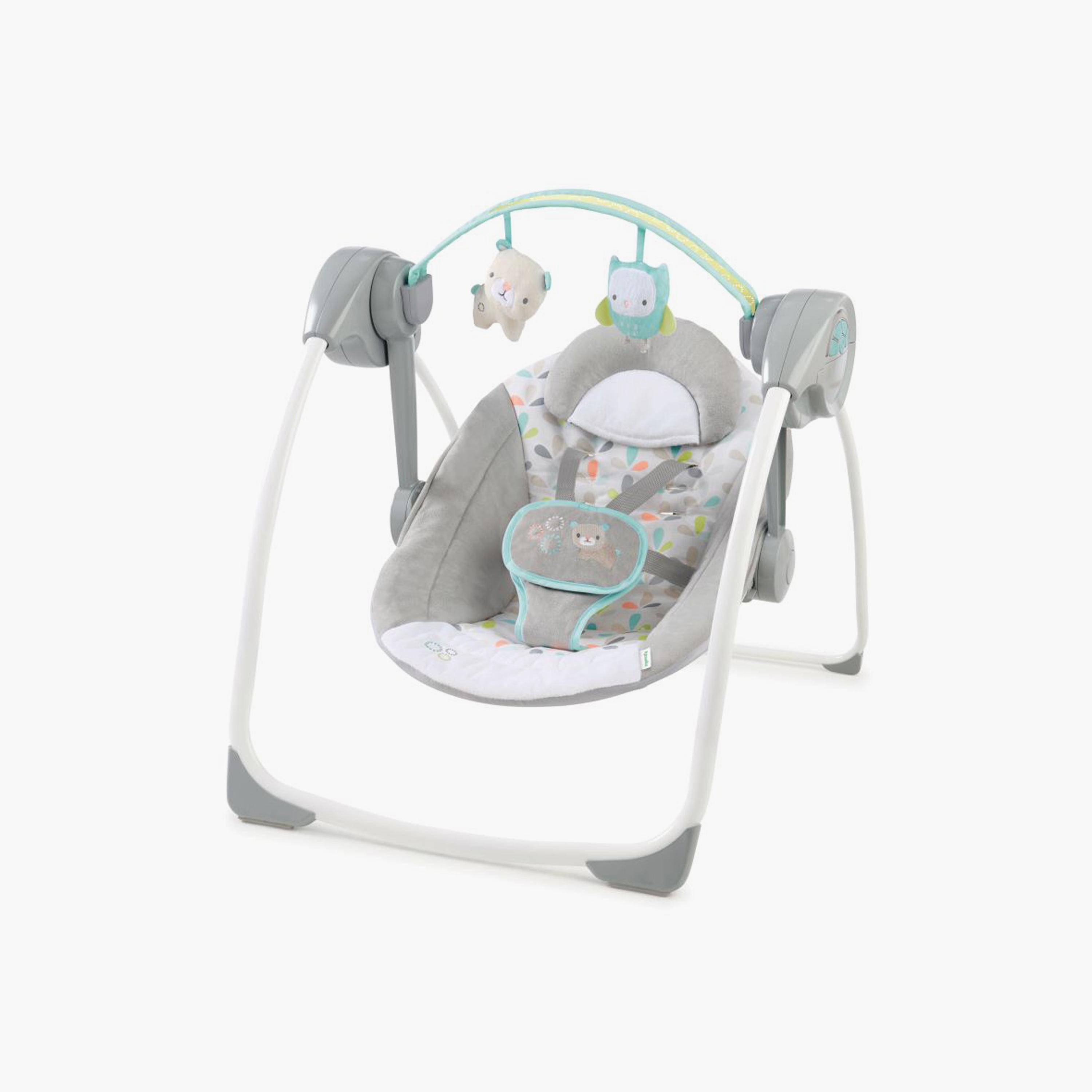 Ingenuity Comfort 2 Go Compact Portable 6-Speed Cushioned Baby Swing - Fanciful Forest-baby-infantactivity-swings-image-1