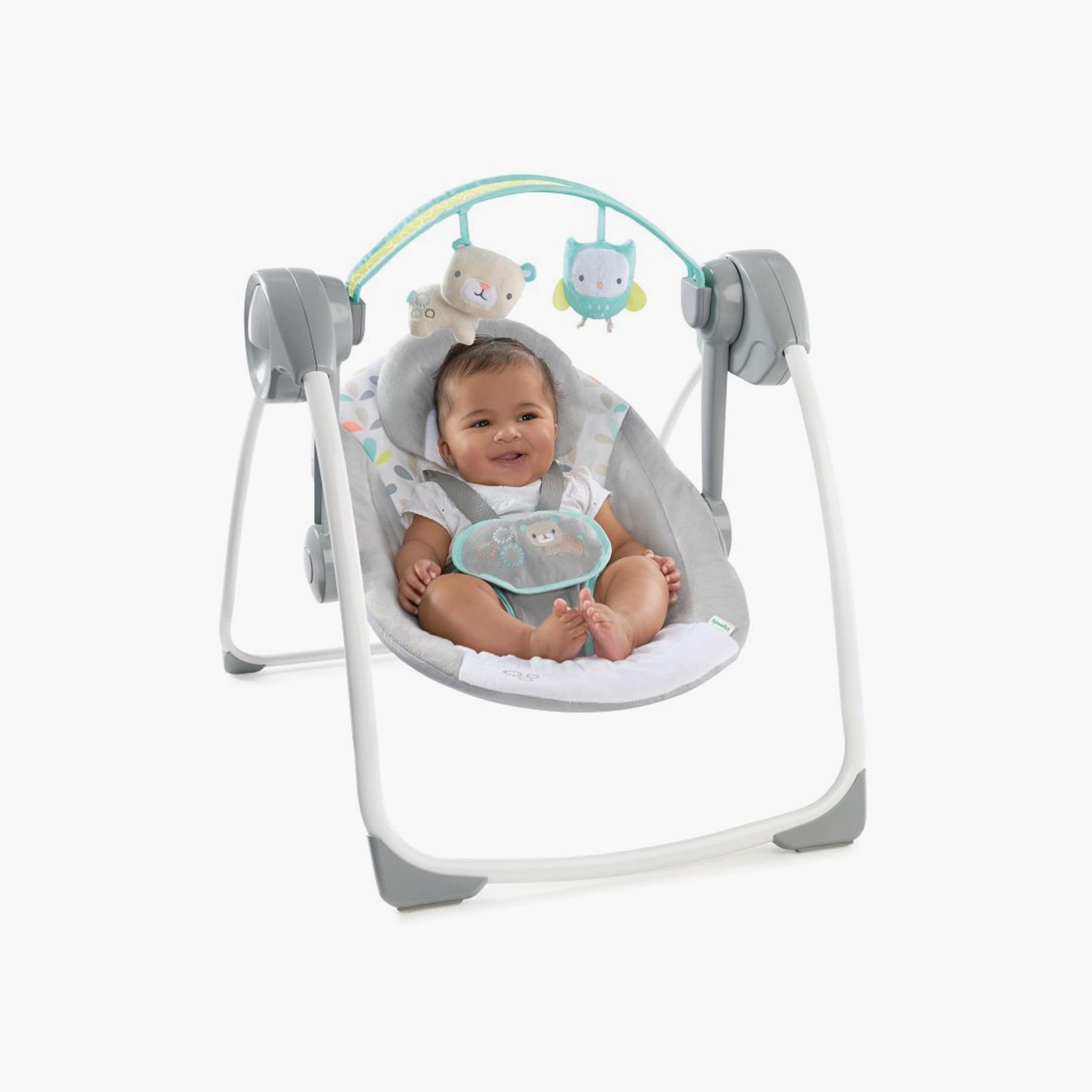 Ingenuity Comfort 2 Go Compact Portable 6-Speed Cushioned Baby Swing - Fanciful Forest-baby-infantactivity-swings-image-2