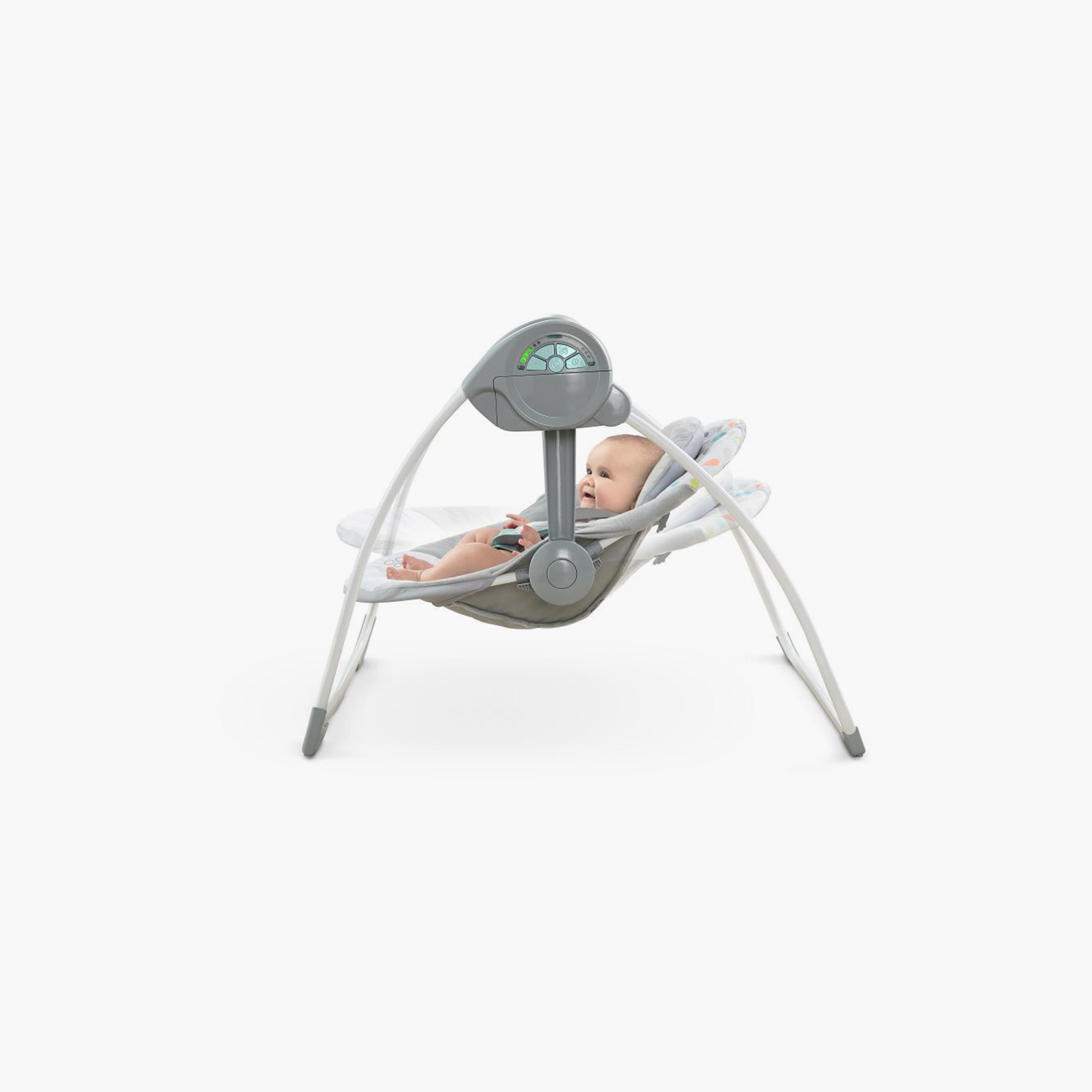 Ingenuity Comfort 2 Go Compact Portable 6-Speed Cushioned Baby Swing - Fanciful Forest-baby-infantactivity-swings-image-3