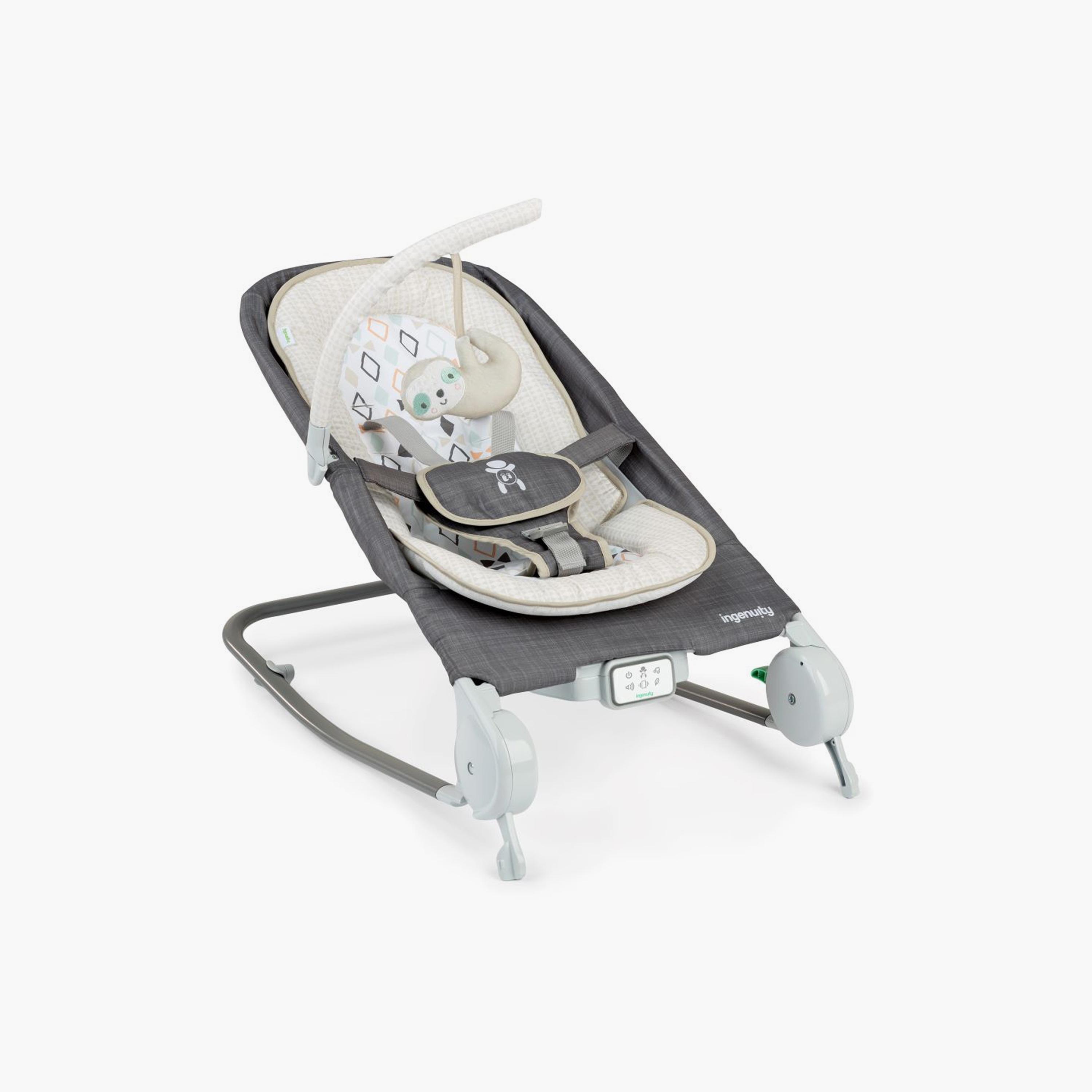 Ingenuity Happy Belly Rock-to-Bounce Massage Seat, Bouncer and Rocker Seat - Parker-baby-infantactivity-bouncers-image-1
