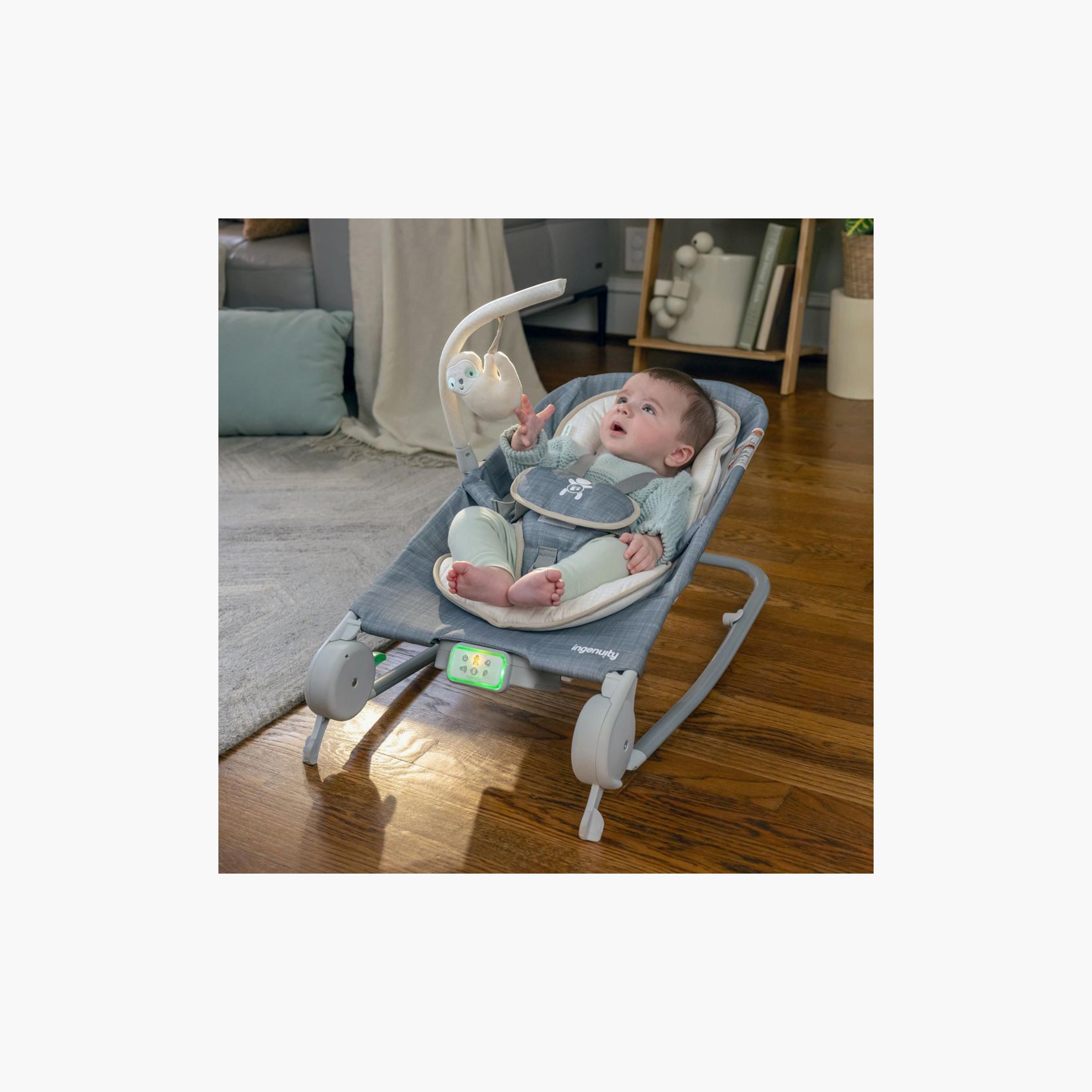 Ingenuity Happy Belly Rock-to-Bounce Massage Seat, Bouncer and Rocker Seat - Parker-baby-infantactivity-bouncers-image-2