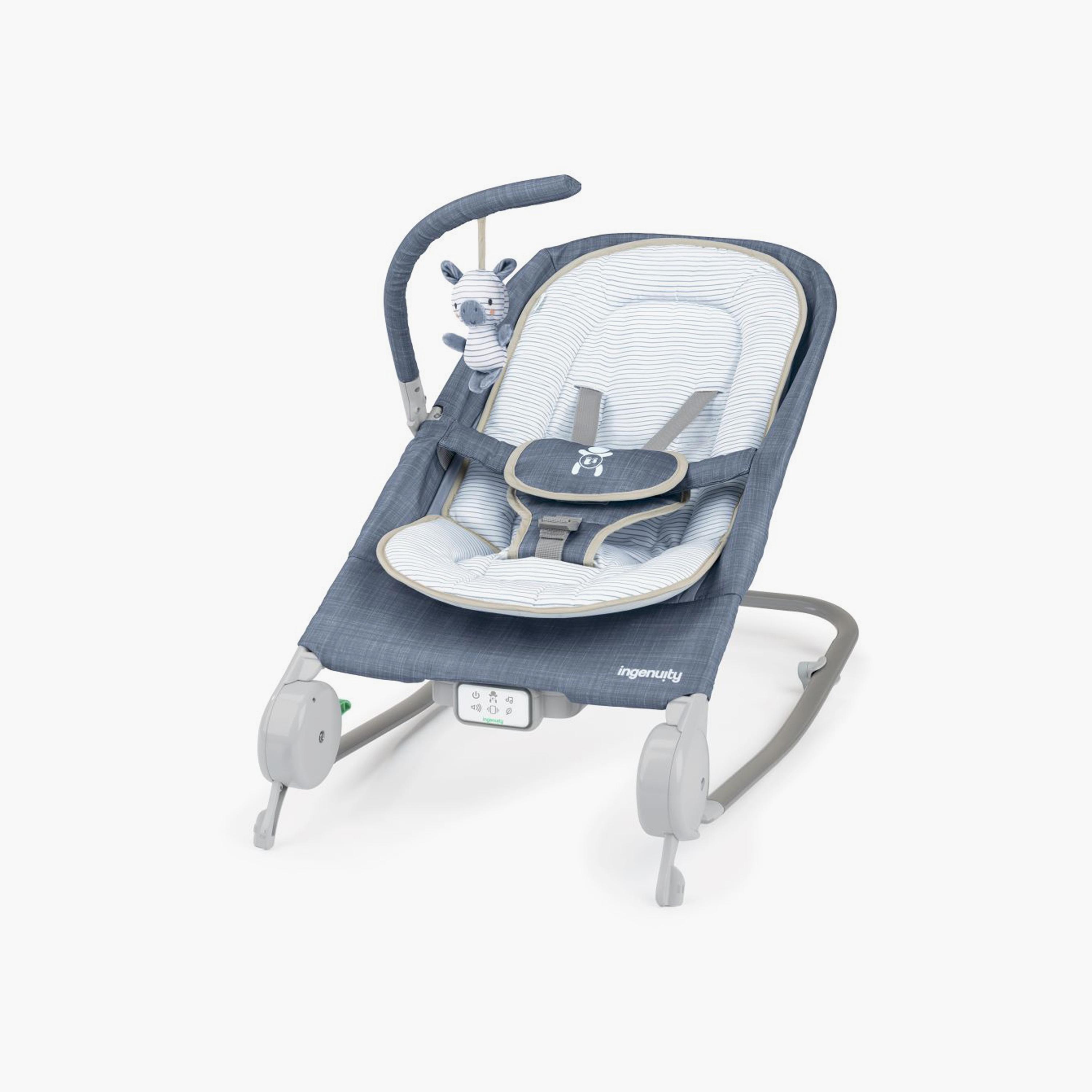 Ingenuity Happy Belly Rock-to-Bounce Massage Seat, Bouncer and Rocker Seat - Chambray-baby-infantactivity-bouncers-image-1
