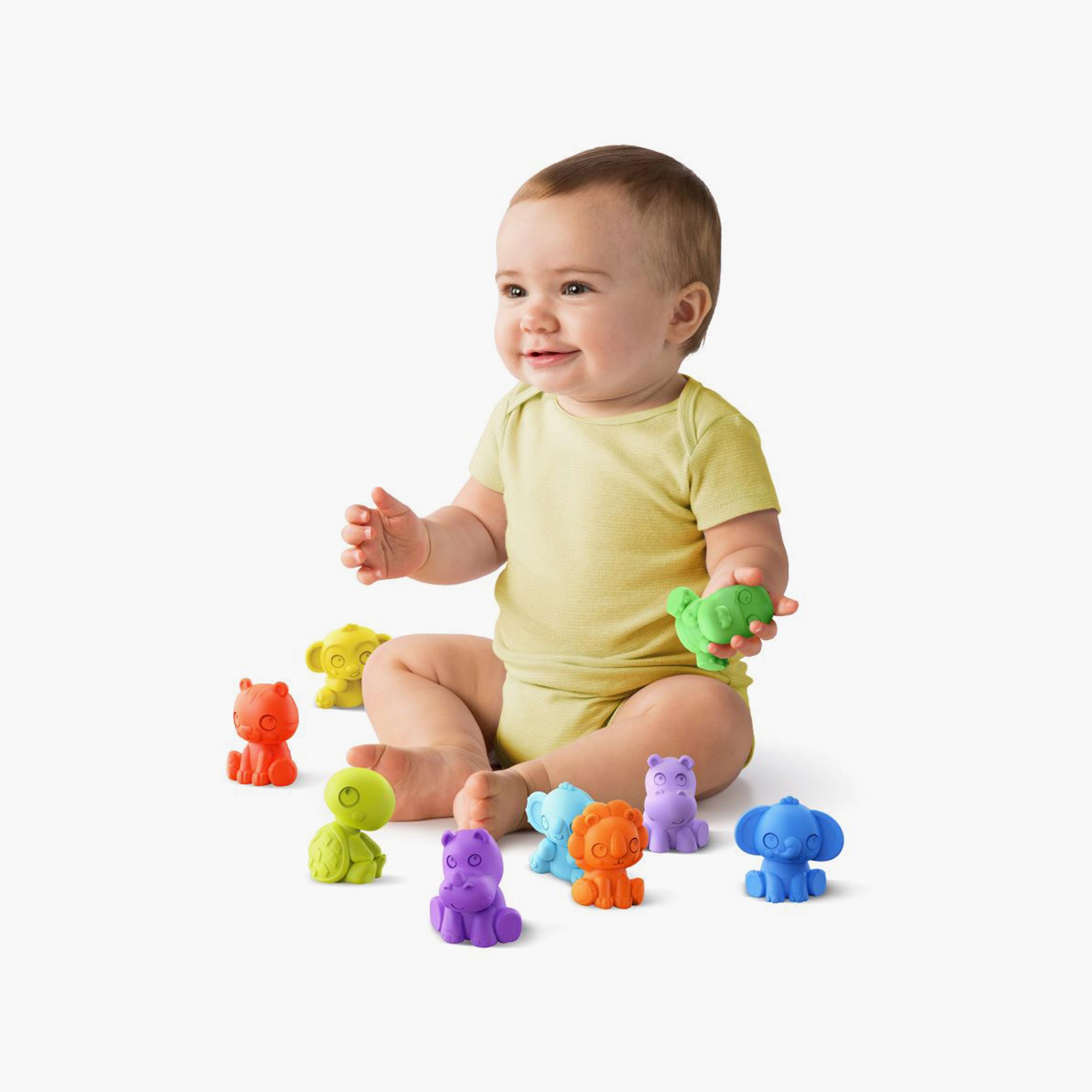 Bright Starts 9-Piece Tropic Animals Take-Along Bath Toy Set-toys-babyandtoddlertoys-bathtoys-image-1