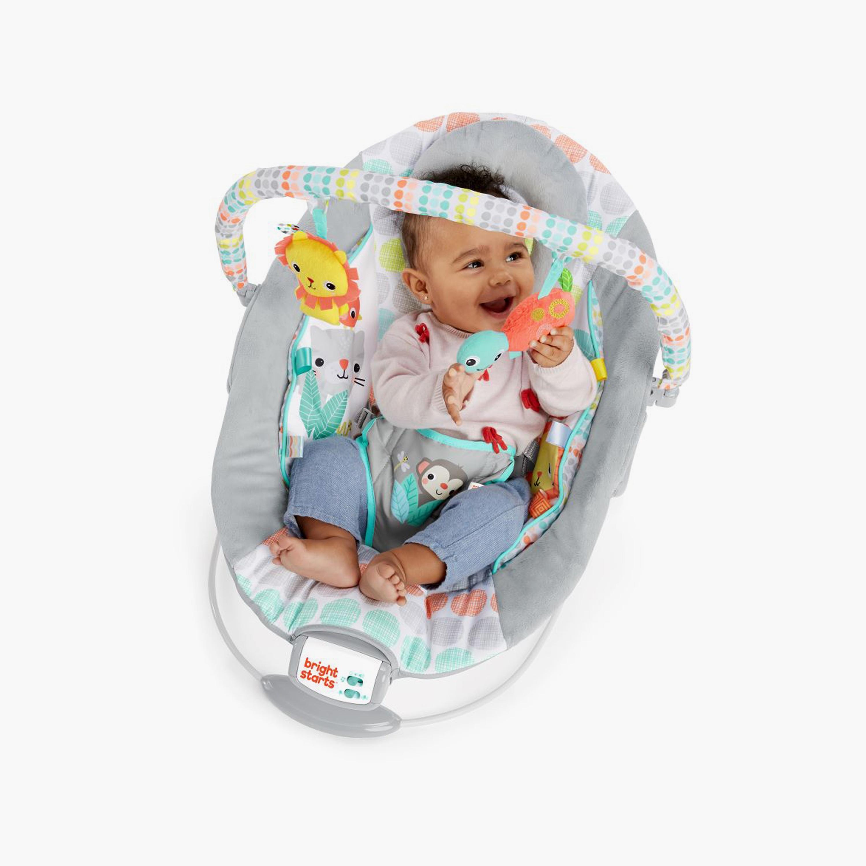 Bright Starts Comfy Baby Bouncer Soothing Vibrations Infant Seat - Taggies-baby-infantactivity-bouncers-image-2