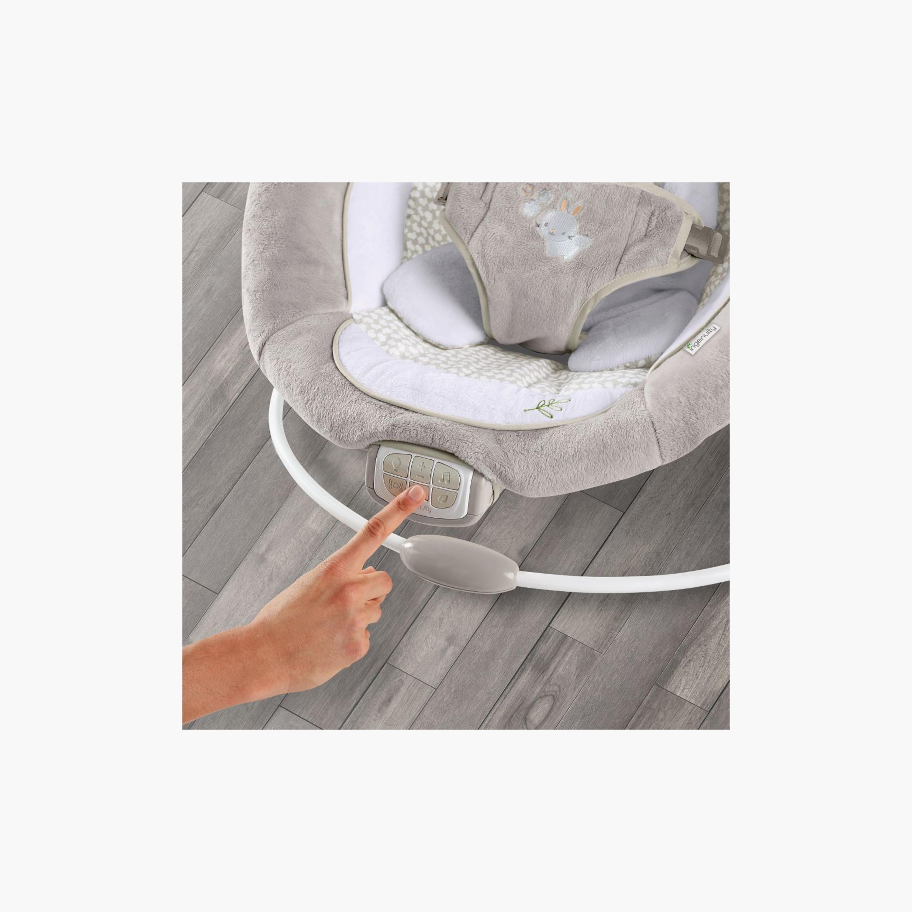 Ingenuity InLighten Bouncer Infant Seat with Toy Bar - Twinkle Tails Bunny-baby-infantactivity-bouncers-image-2