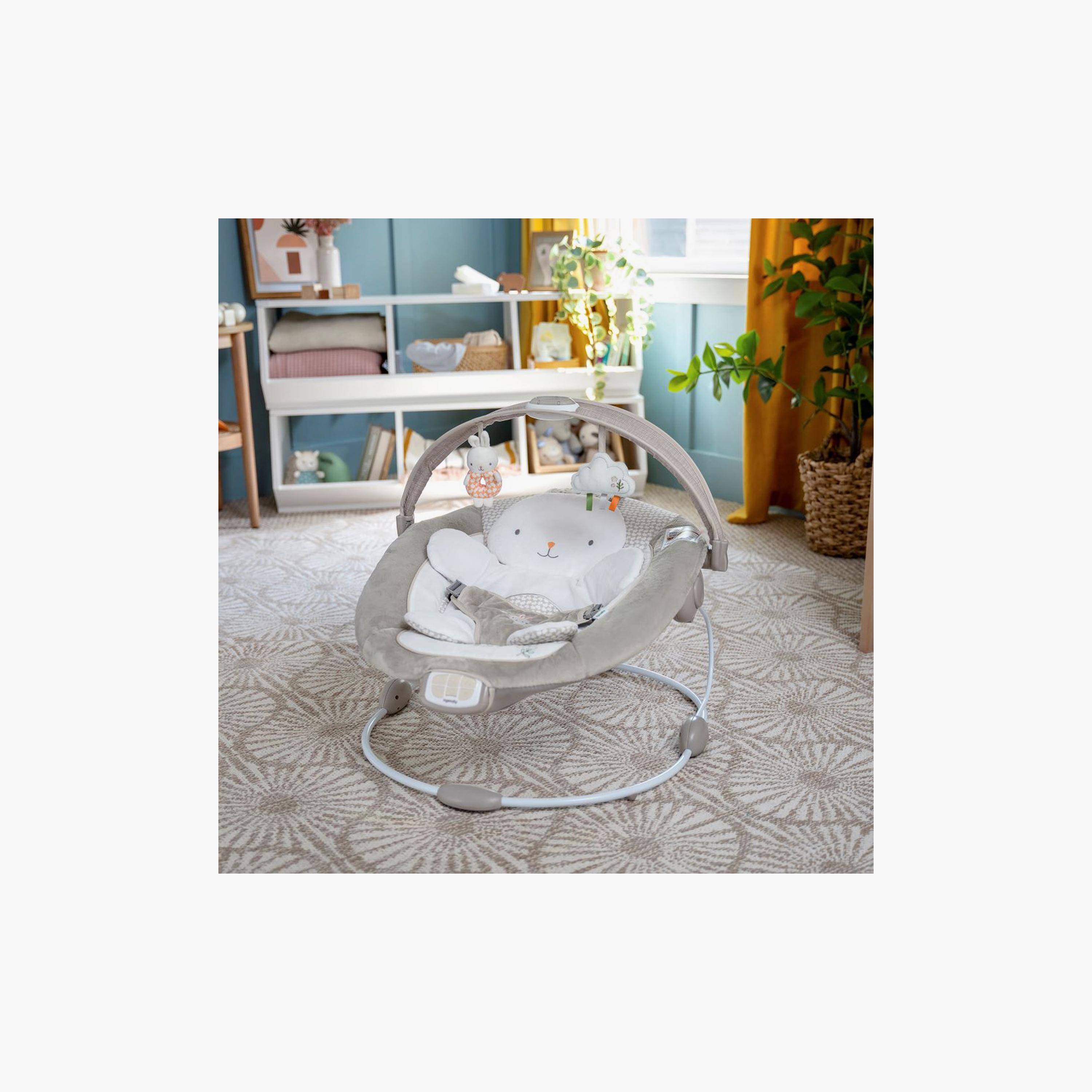 Ingenuity InLighten Bouncer Infant Seat with Toy Bar - Twinkle Tails Bunny-baby-infantactivity-bouncers-image-5