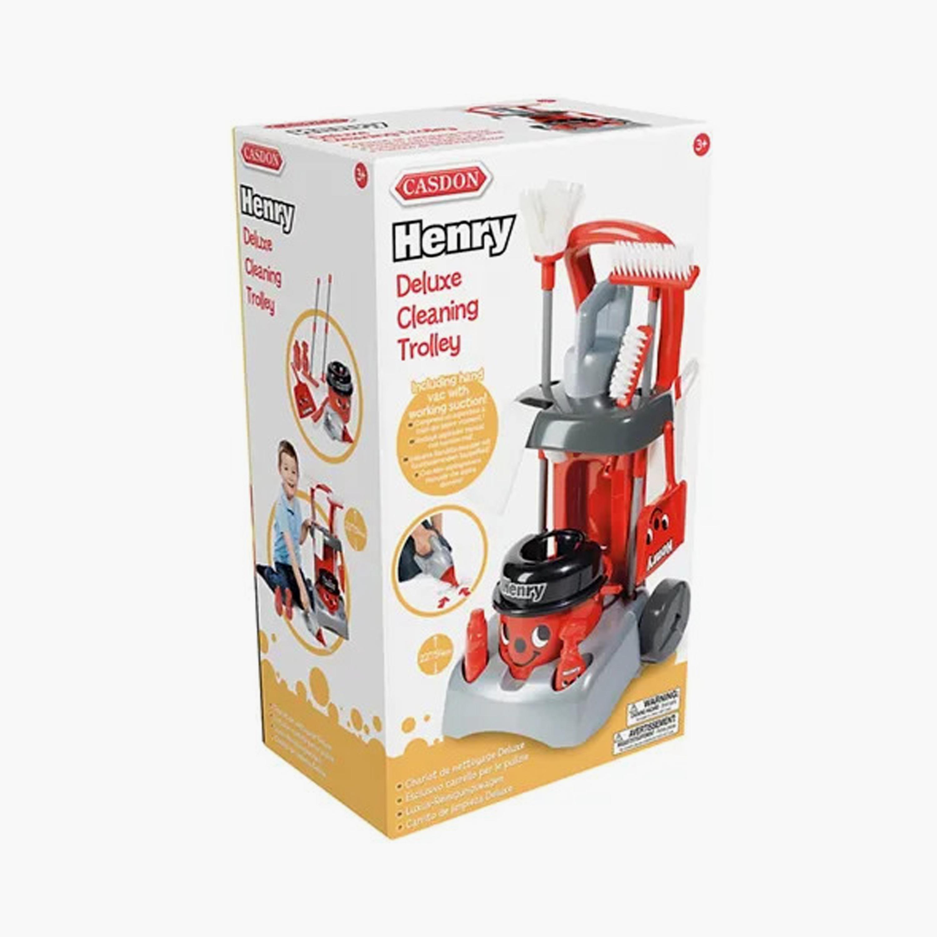 Casdon Henry Deluxe Cleaning Trolley with Accessories - Red-toys-roleplay-householdsets-image-2