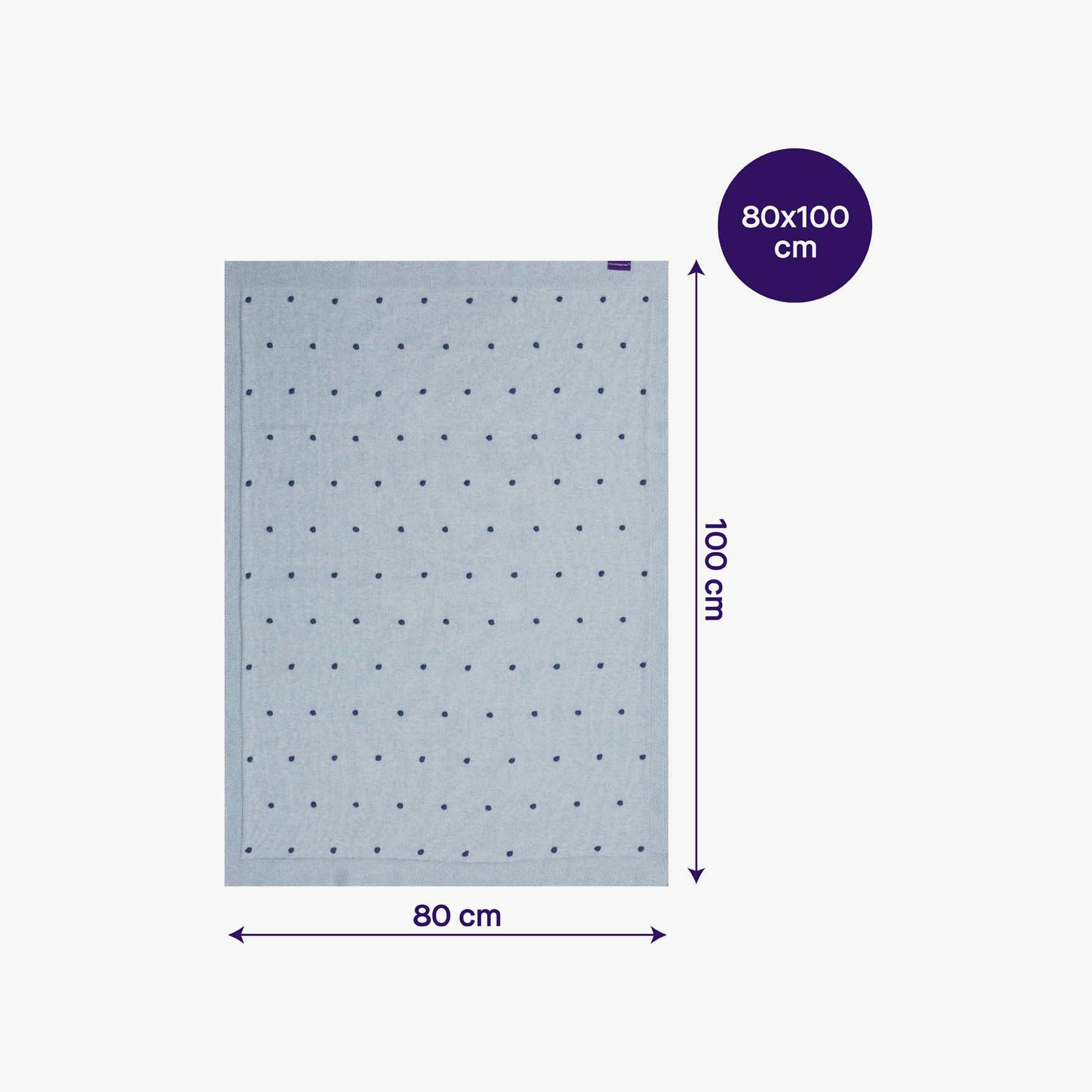 ClevaMama Knitted Pom Pom Organic Cotton Baby Blanket - 80 x 100 cm-baby-nursery-blanketsandswaddles-blanketsandquilts-image-4