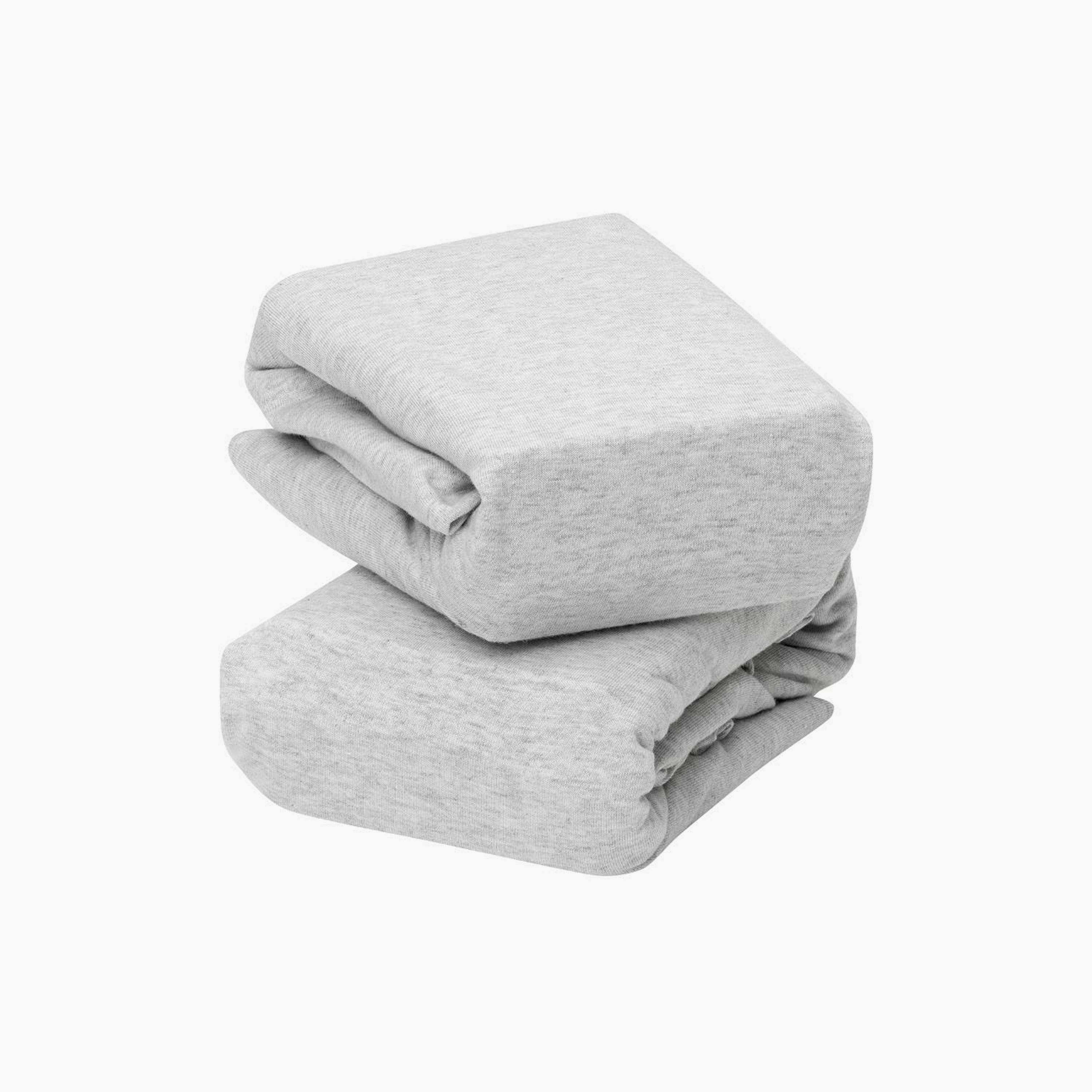 ClevaMama 2-Piece Jersey Cotton Fitted Sheets for Cot - Melange Grey-baby-nursery-babybedding-image-1