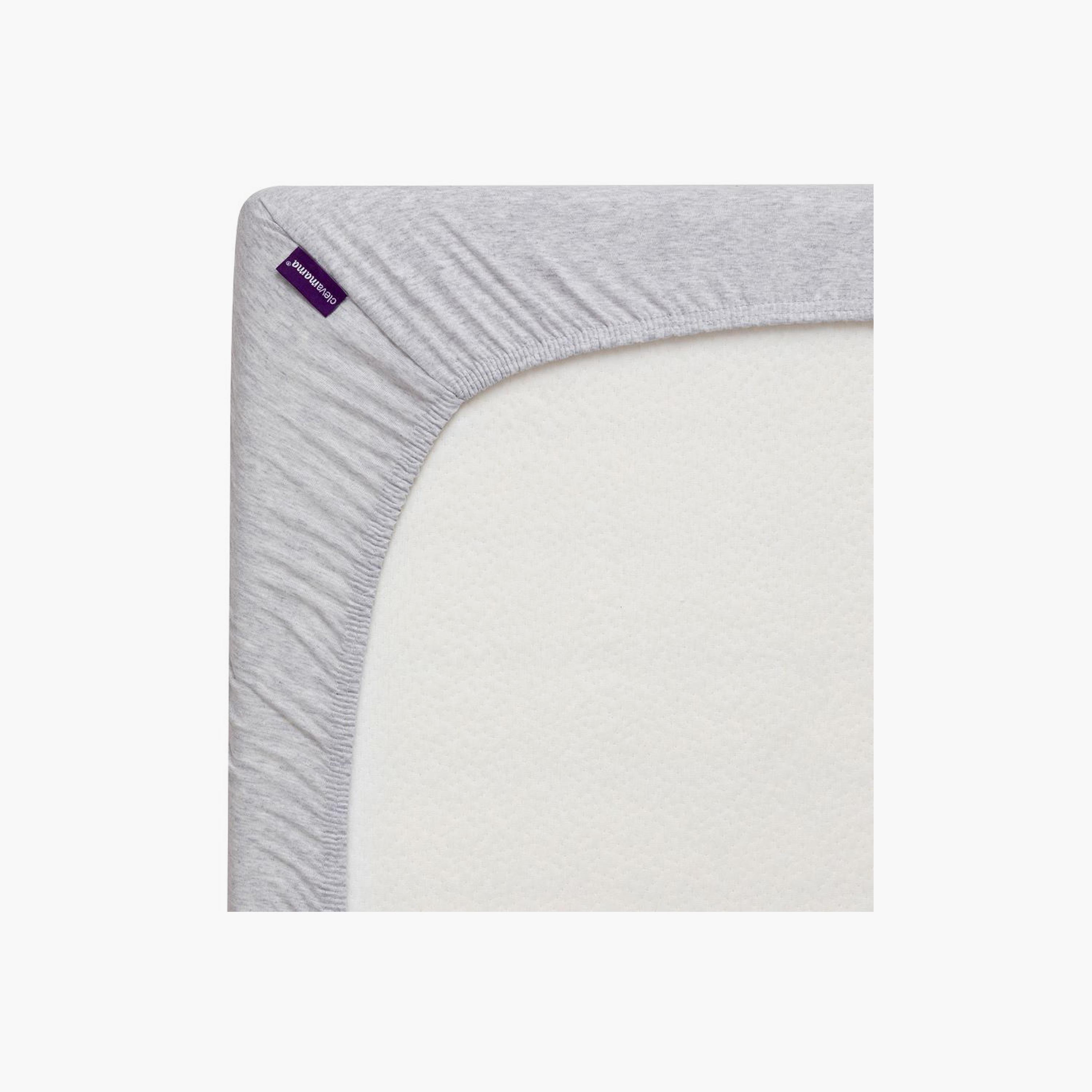 ClevaMama 2-Piece Jersey Cotton Fitted Sheets for Cot - Melange Grey-baby-nursery-babybedding-image-3