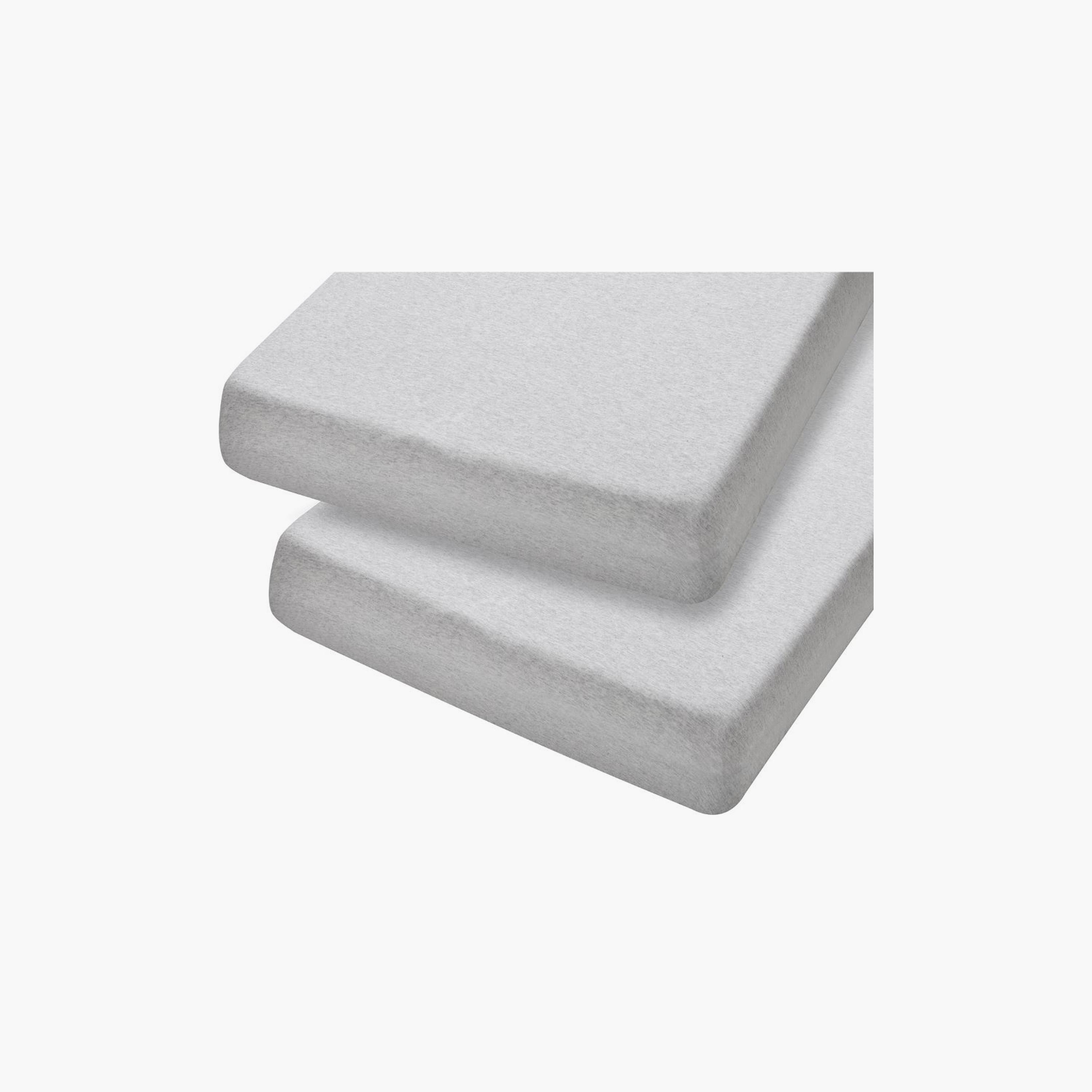 ClevaMama 2-Piece Jersey Cotton Fitted Sheets for Cot - Melange Grey-baby-nursery-babybedding-image-4