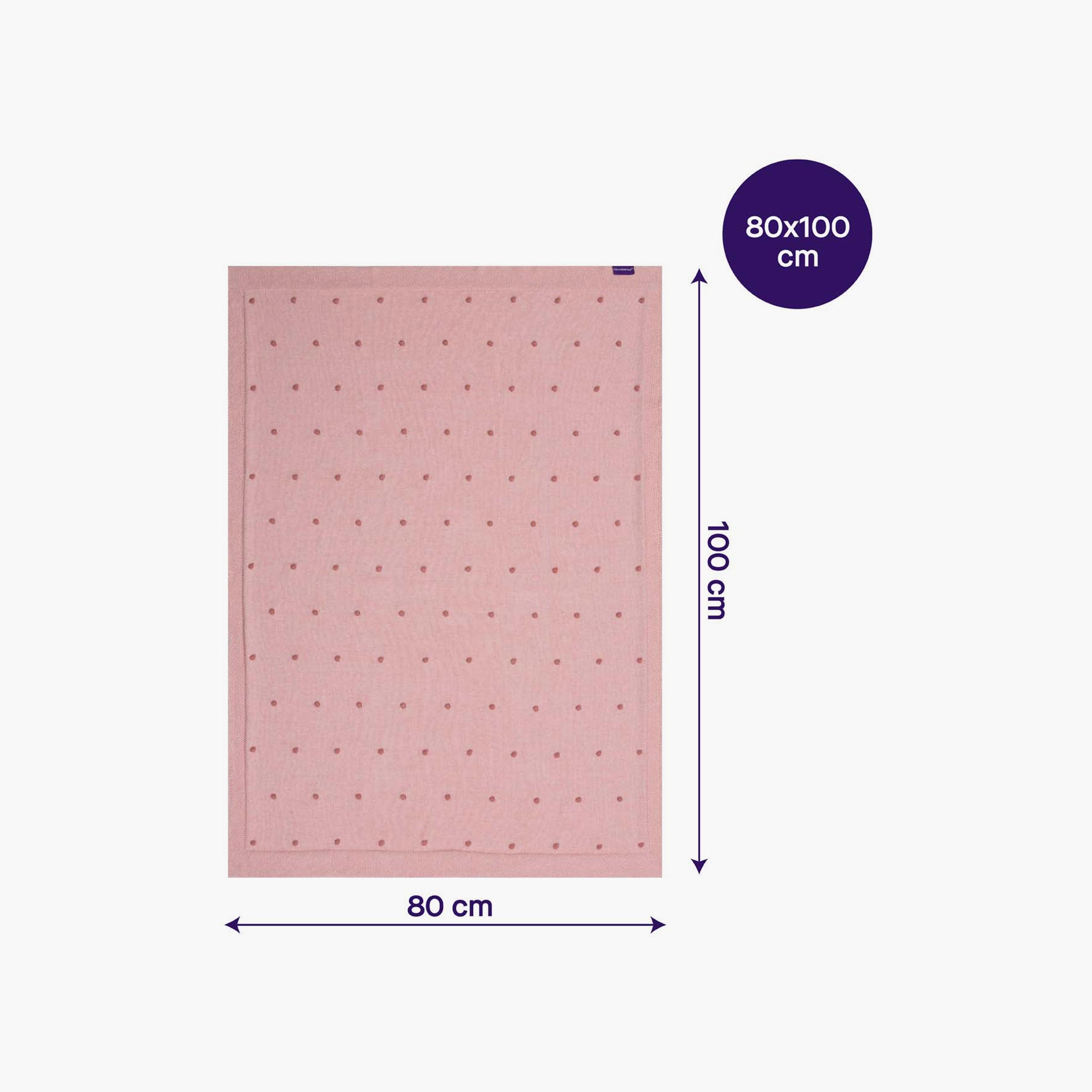 ClevaMama Knitted Pom Pom Organic Cotton Baby Blanket - 80 x 100 cm-baby-nursery-blanketsandswaddles-blanketsandquilts-image-3