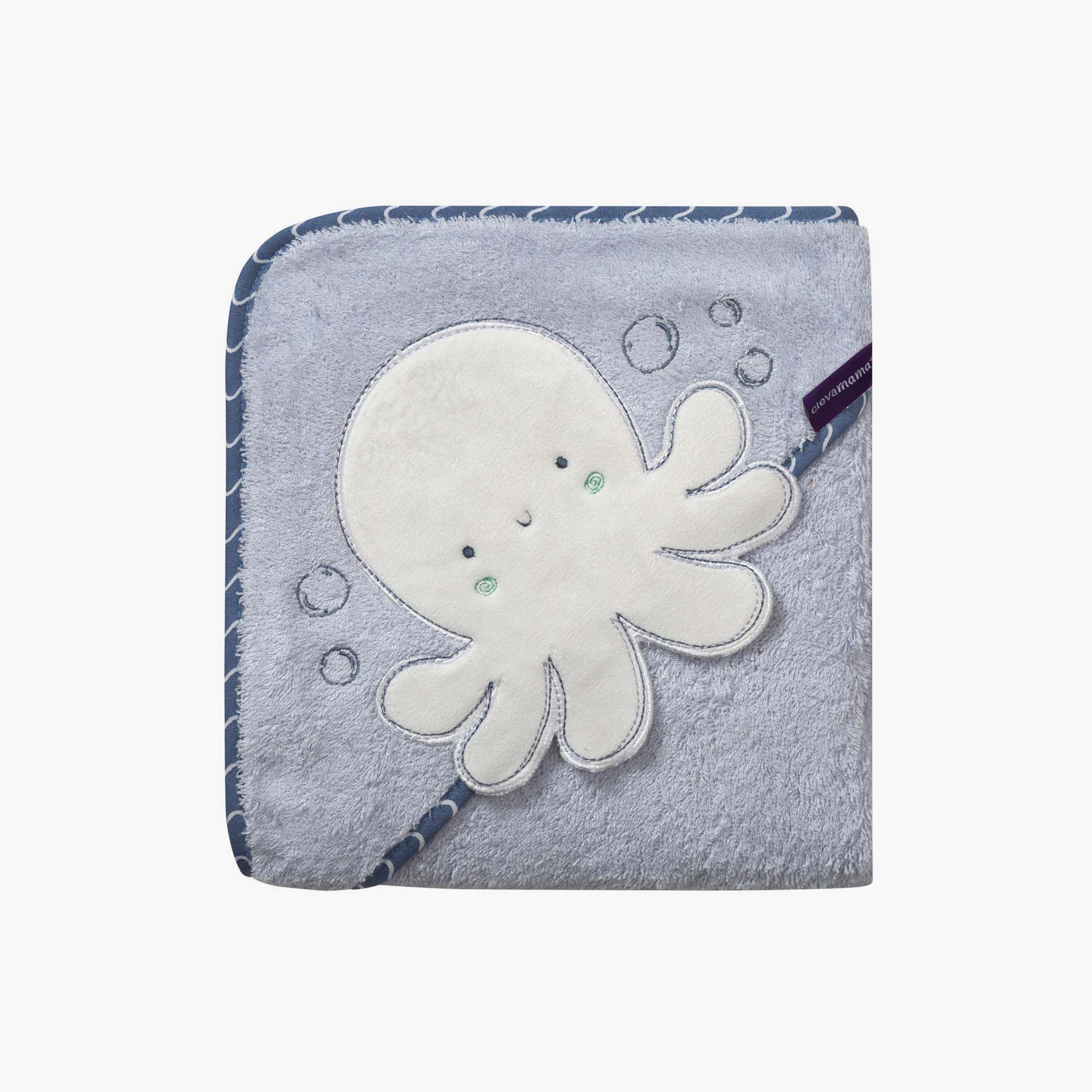 ClevaMama Bamboo Apron Baby Bath Towel - Blue-baby-bathandcare-towels-image-3