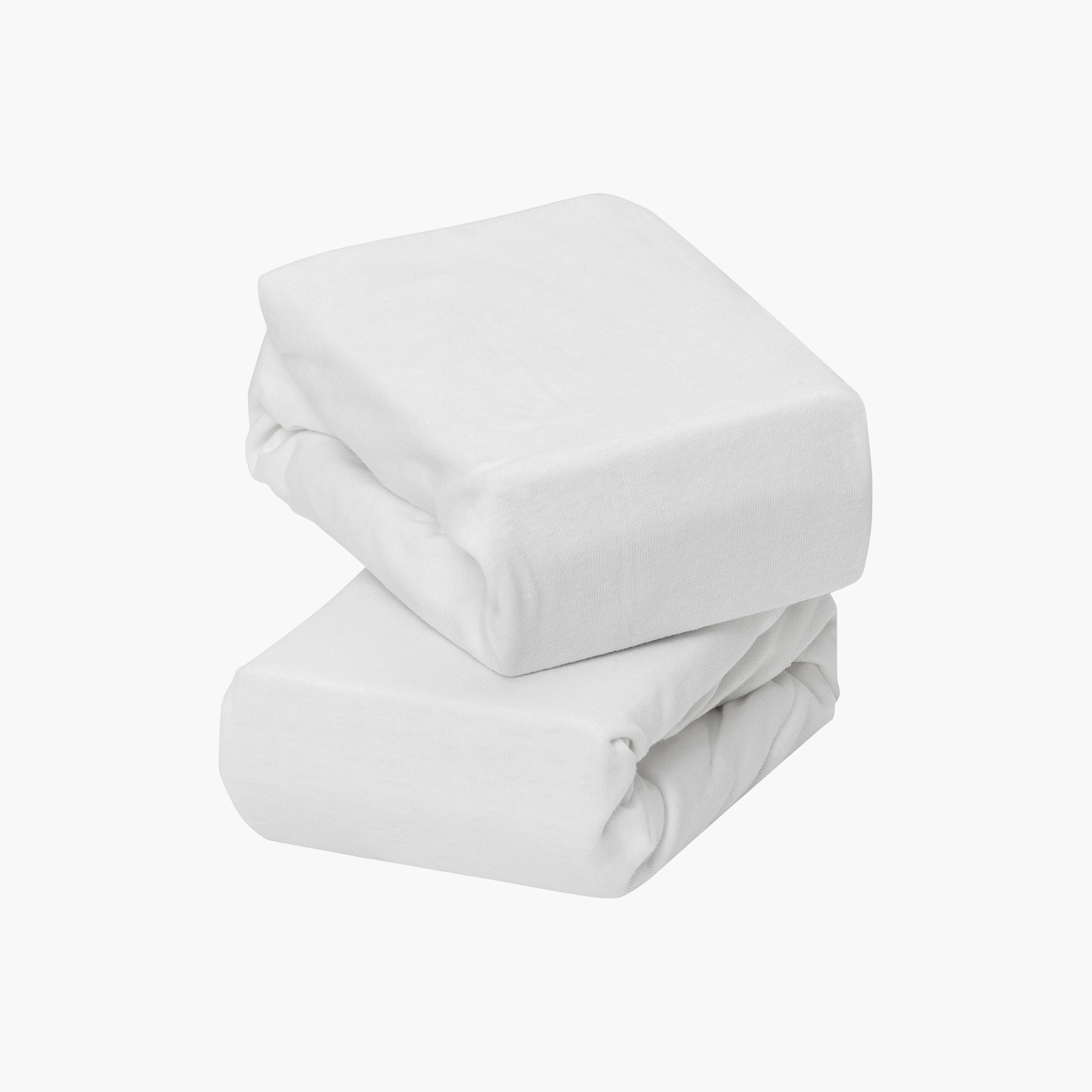 ملاءات سرير ملائمة لسرير أطفال قطن جيرسي قطعتين من كليفاماما - الأبيض-baby-nursery-babybedding-image-1