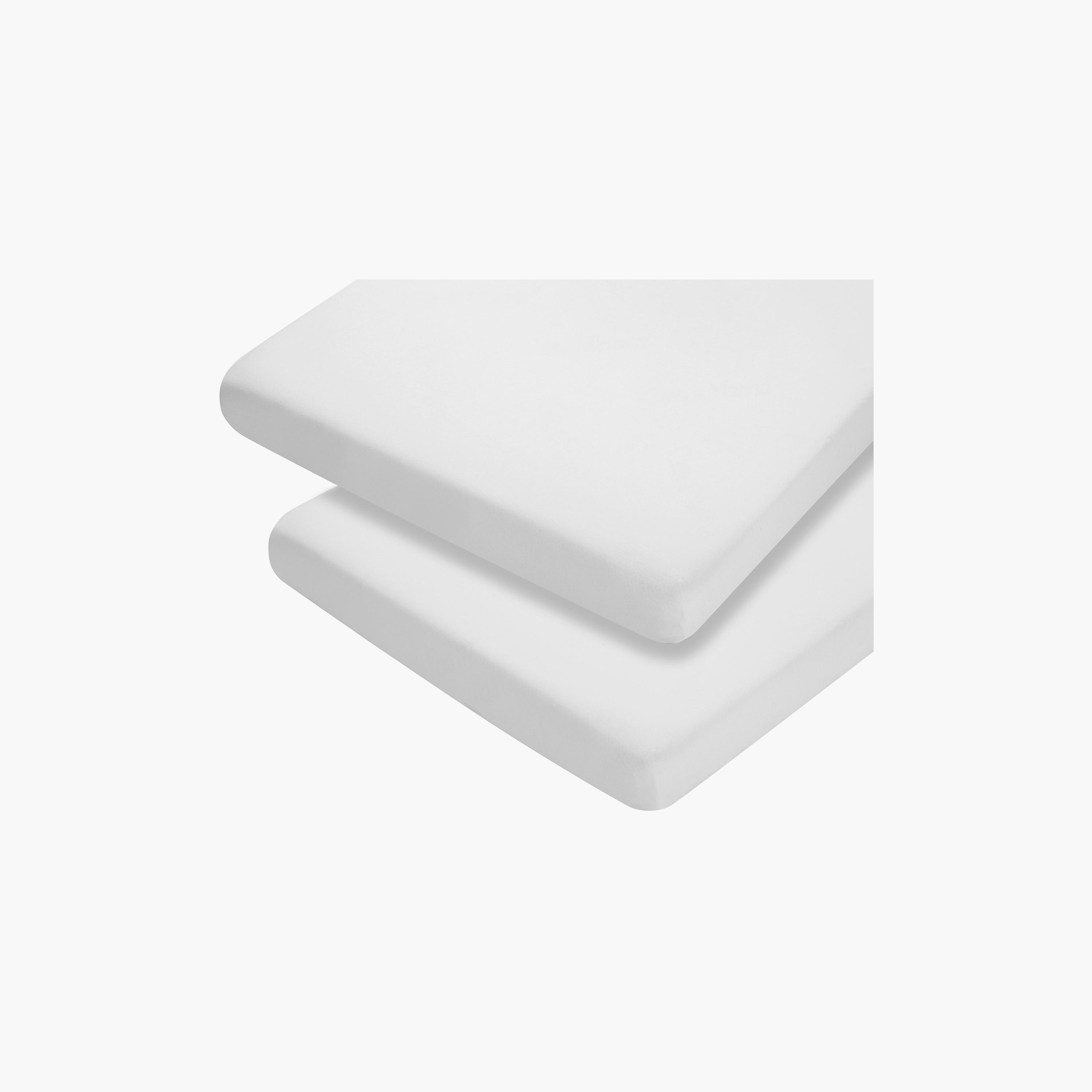 ملاءات سرير ملائمة لسرير أطفال قطن جيرسي قطعتين من كليفاماما - الأبيض-baby-nursery-babybedding-image-4