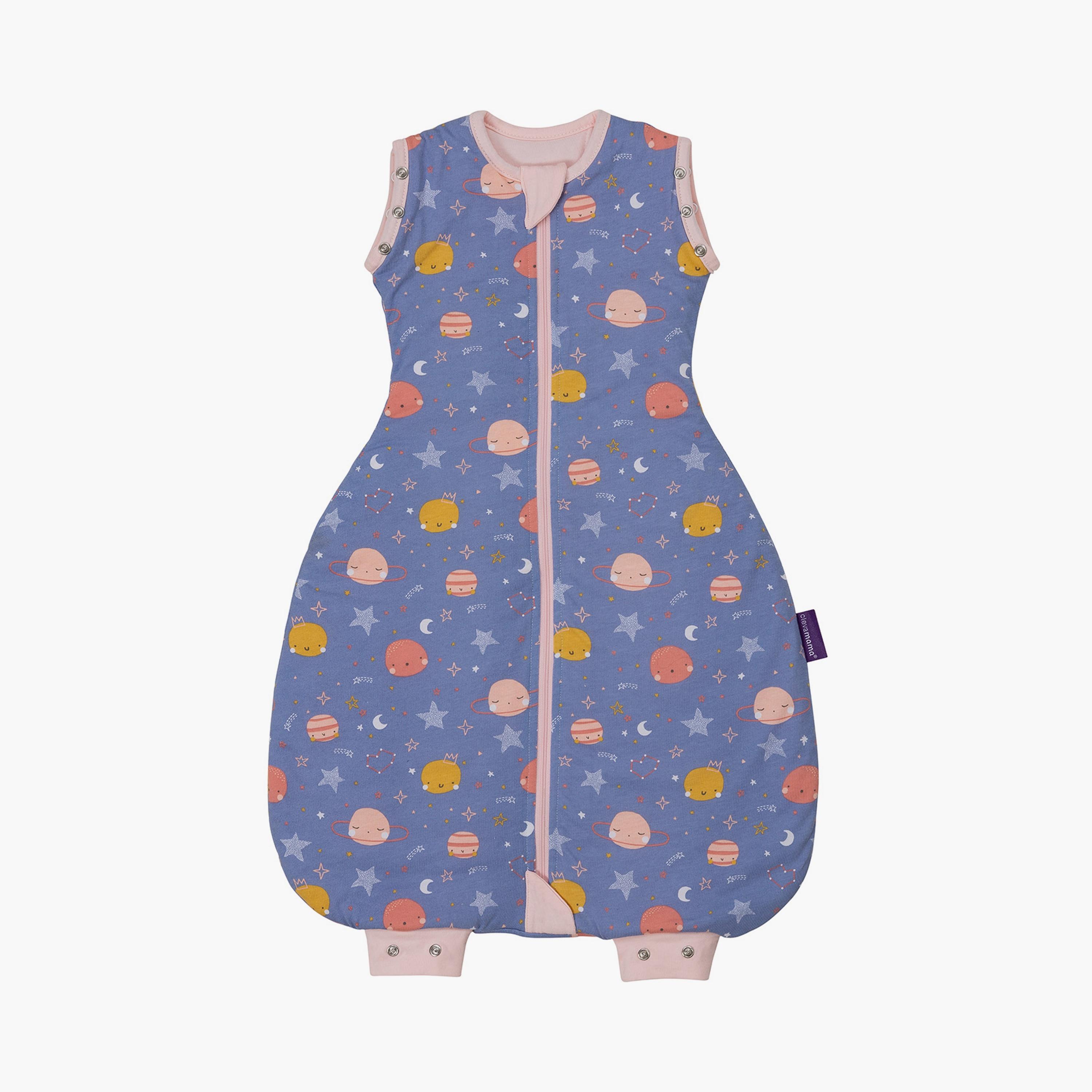 ClevaMama 3 in 1 Nite Nite Printed Sleeveless Romper - Sleeping Bag  - 2.5 Tog - 0-9 Months-baby-girls-clothing-rompers-image-1