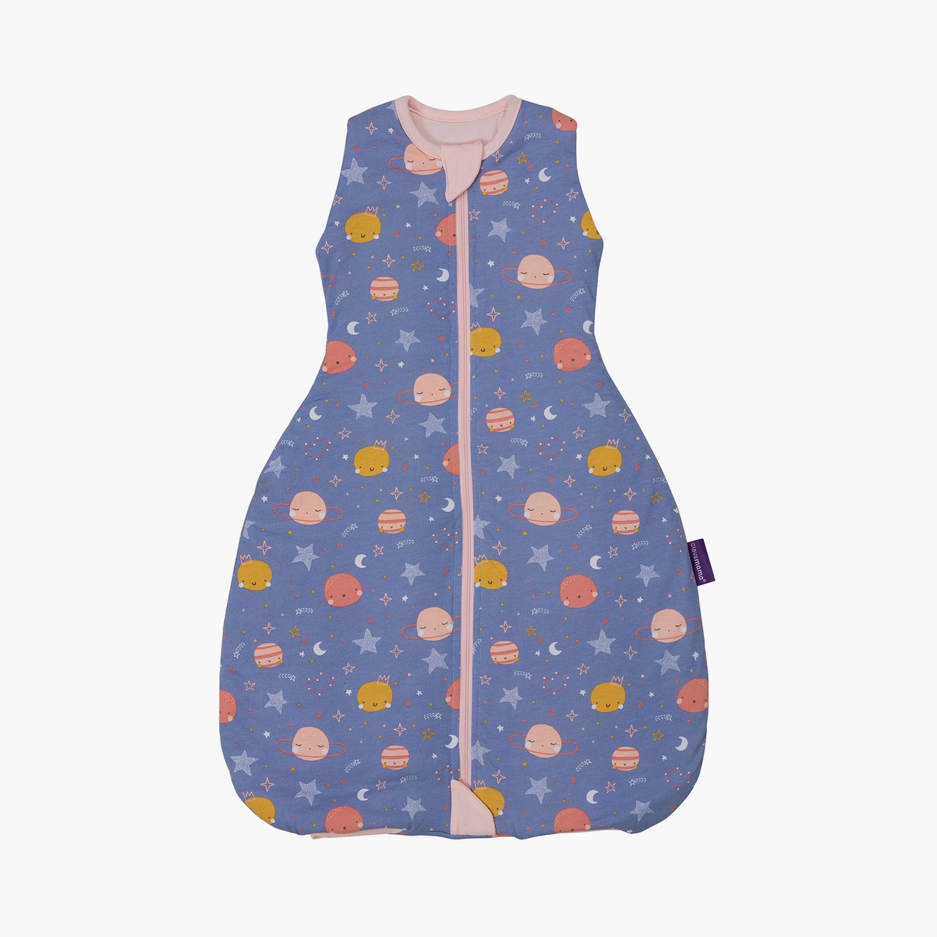 ClevaMama 3 in 1 Nite Nite Printed Sleeveless Romper - Sleeping Bag  - 2.5 Tog - 0-9 Months-baby-girls-clothing-rompers-image-3