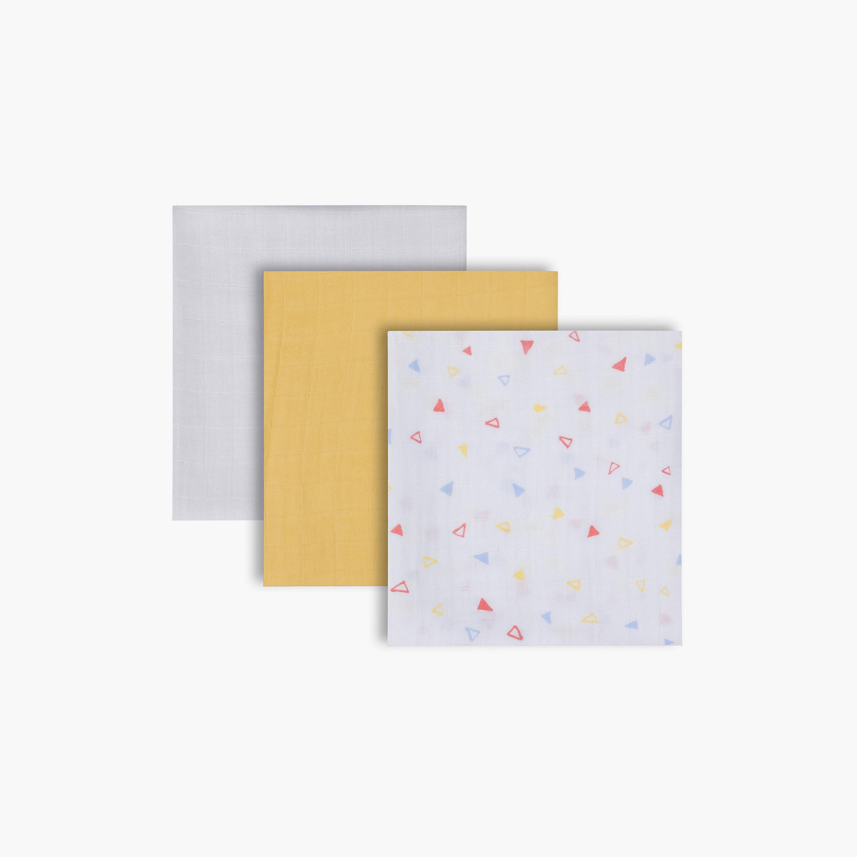 Clevamama 3-Piece Super Soft Muslin Cloth Set - Yellow-baby-feeding-bibs-image-4