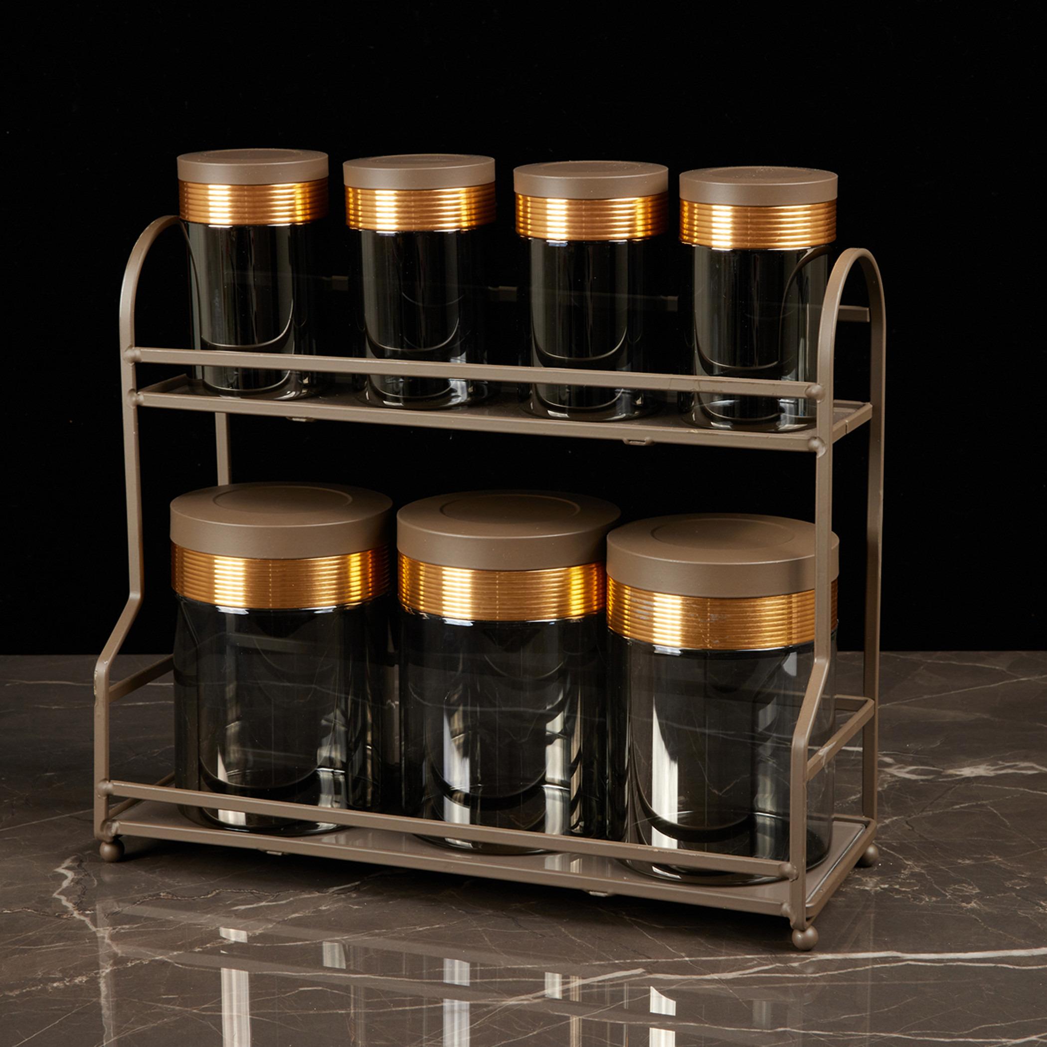 Porcelain 8-Piece Canister and Stand Set-household-kitchen-foodstorage-containers-image-2